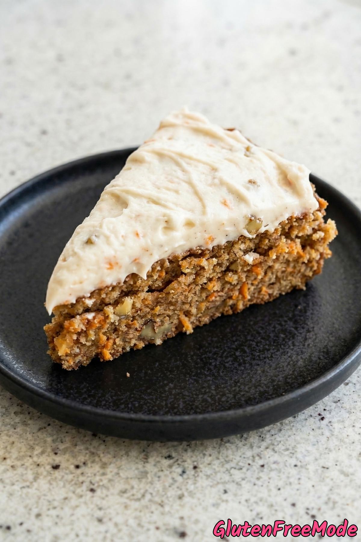 Wholesome gluten free carrot cake close-up