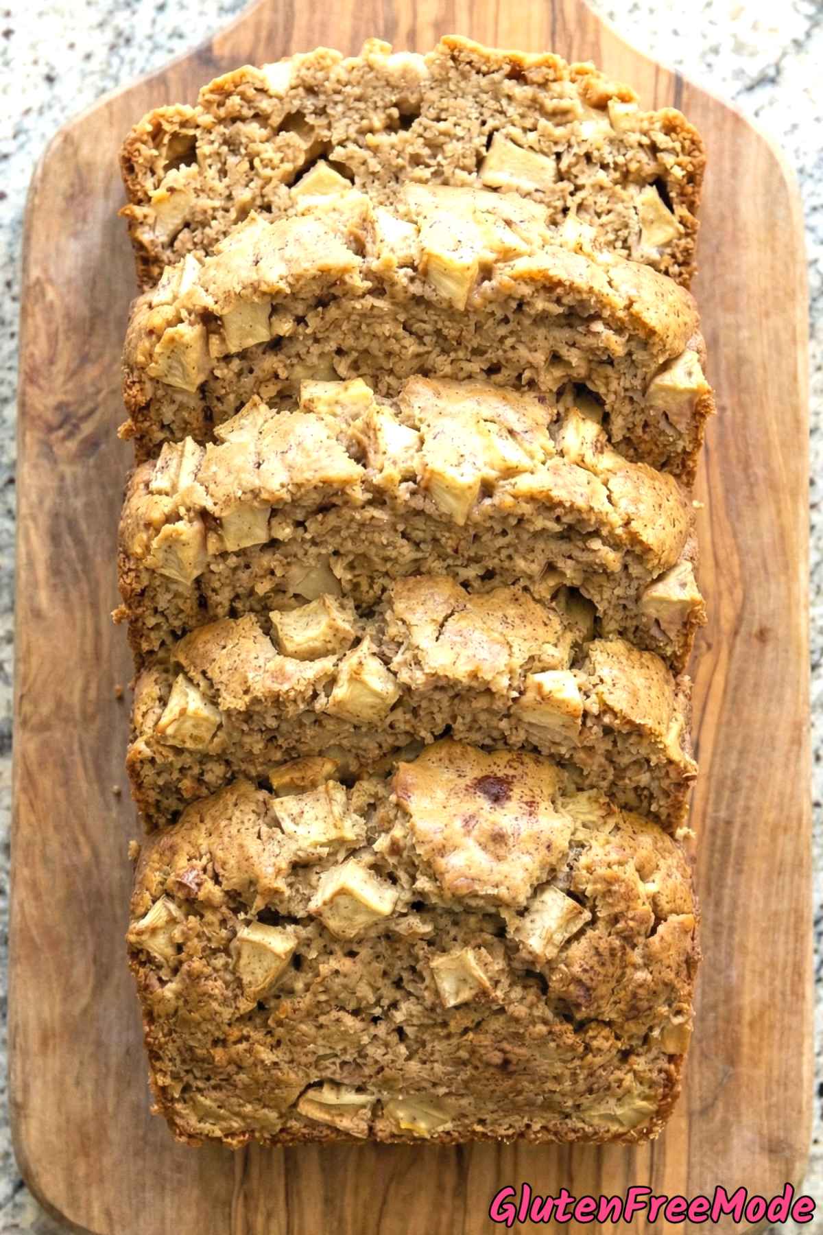 Tender gluten free apple cinnamon loaf