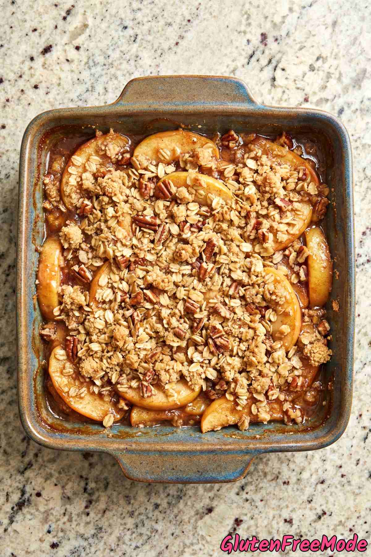 Buttery gluten free apple pecan crisp