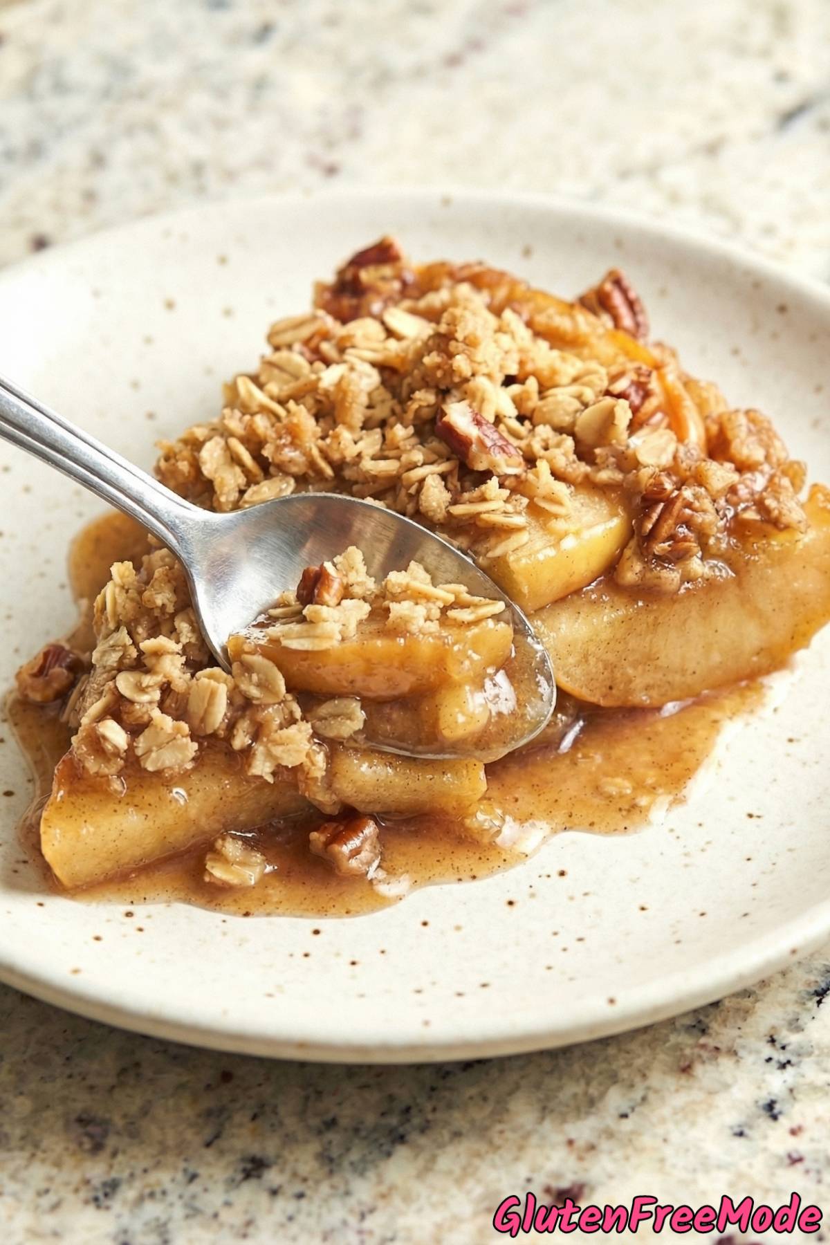 Rustic gluten free apple pecan crisp