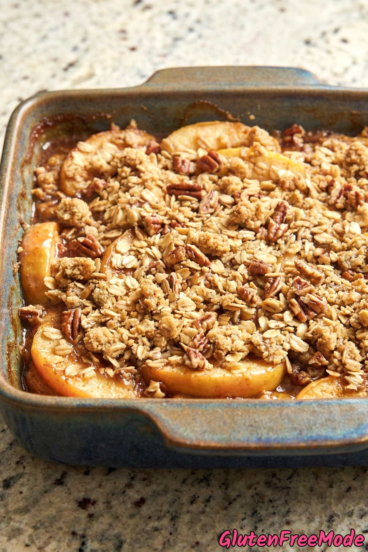 Easy gluten free apple pecan crisp