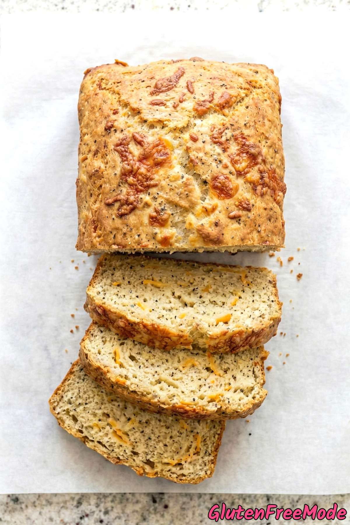 Fresh baked gluten free asiago cheese bread