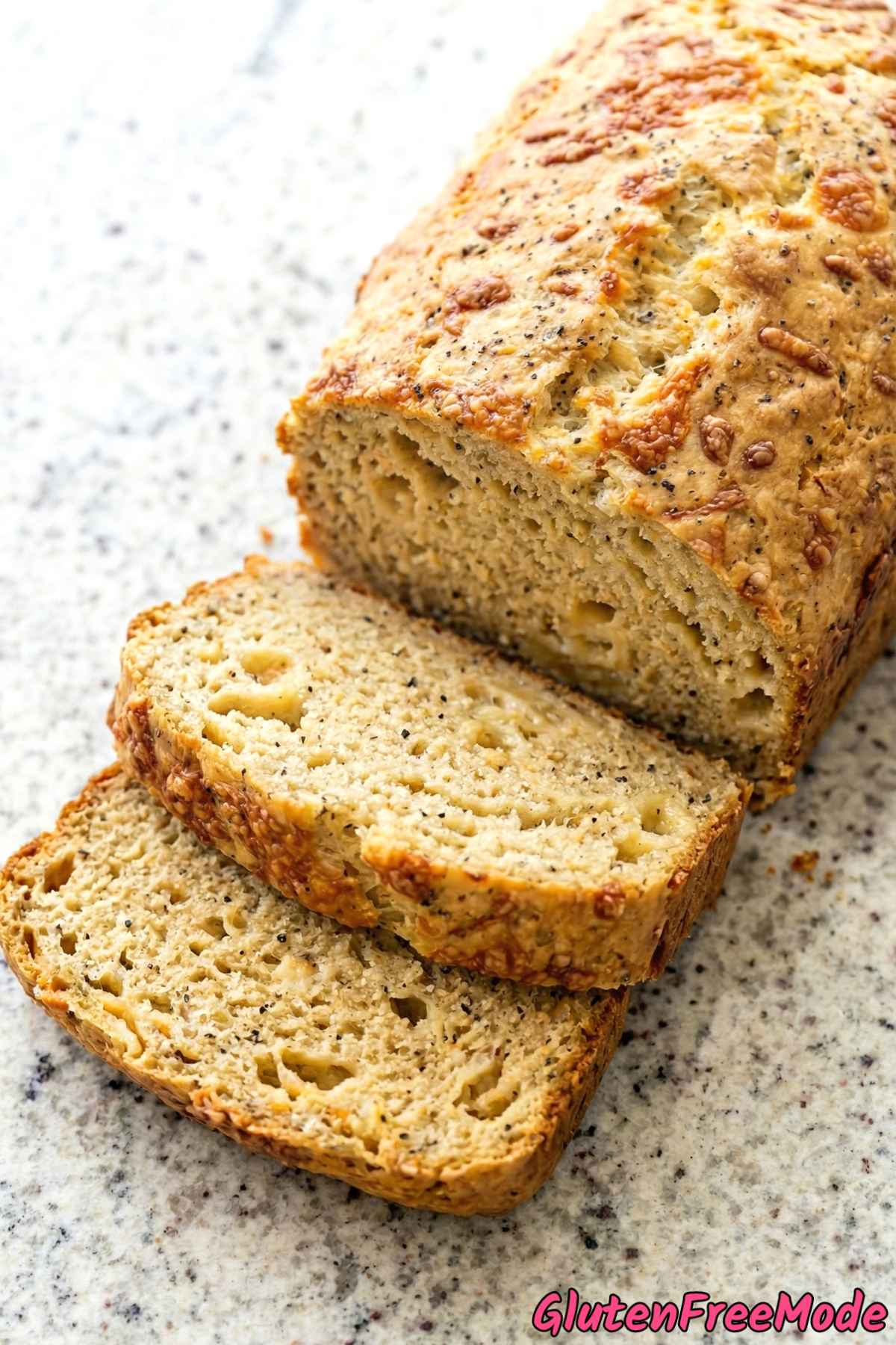 Golden gluten free asiago cheese bread