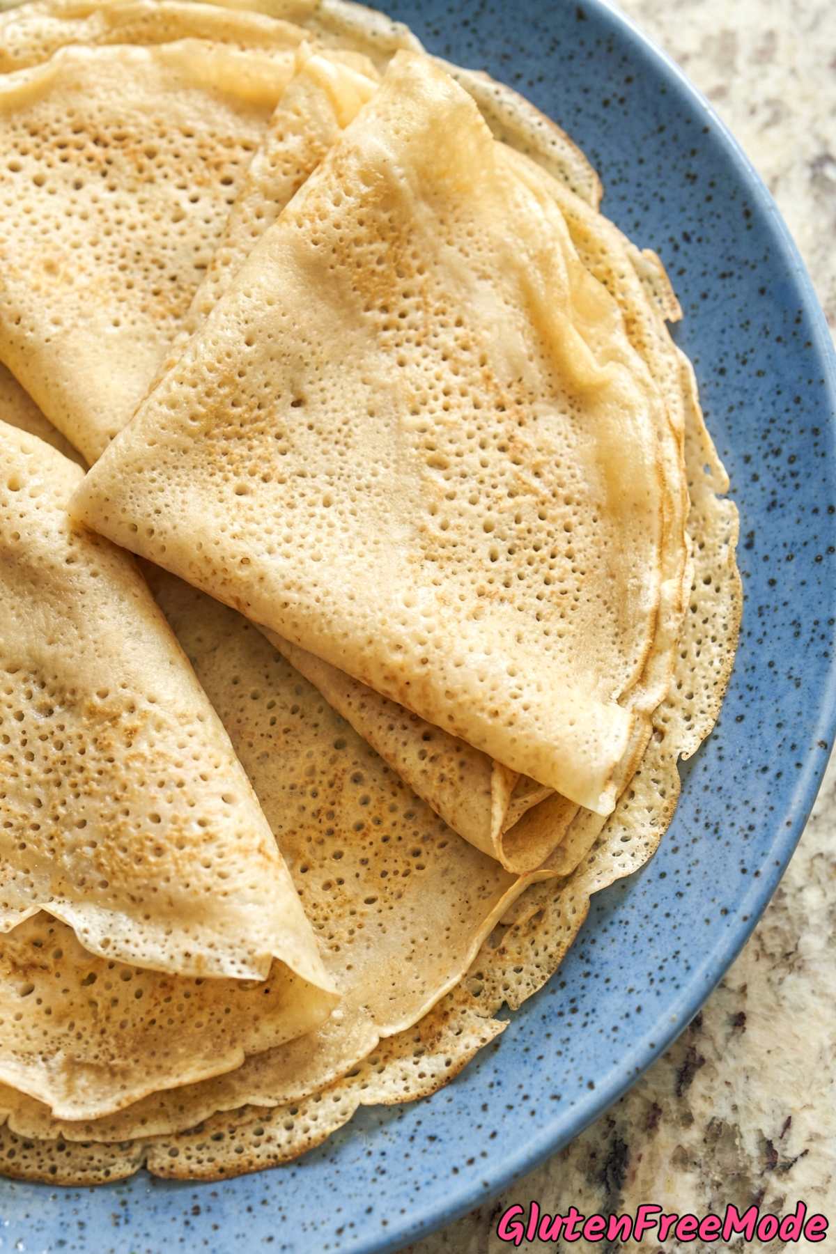 Golden authentic French crepes gluten free