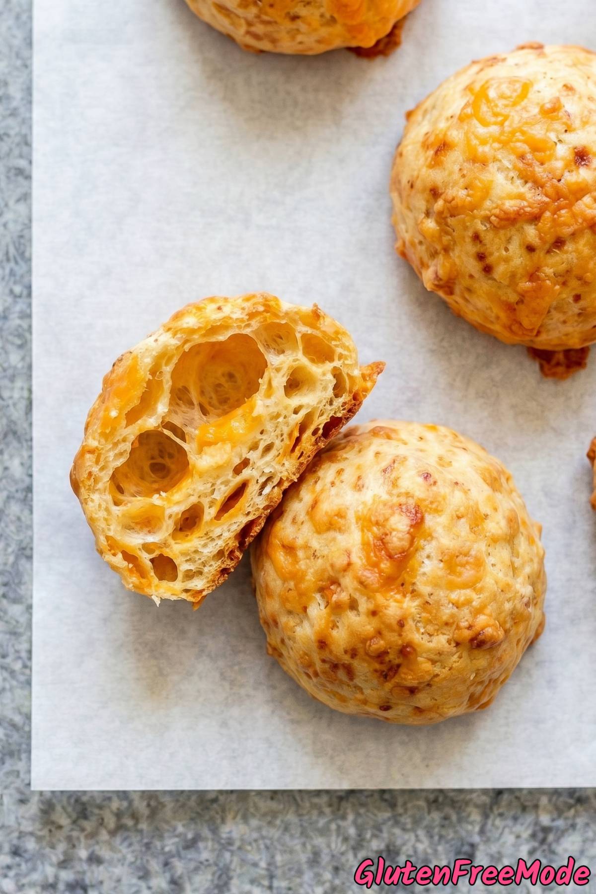 Light gluten free baked cheese puffs