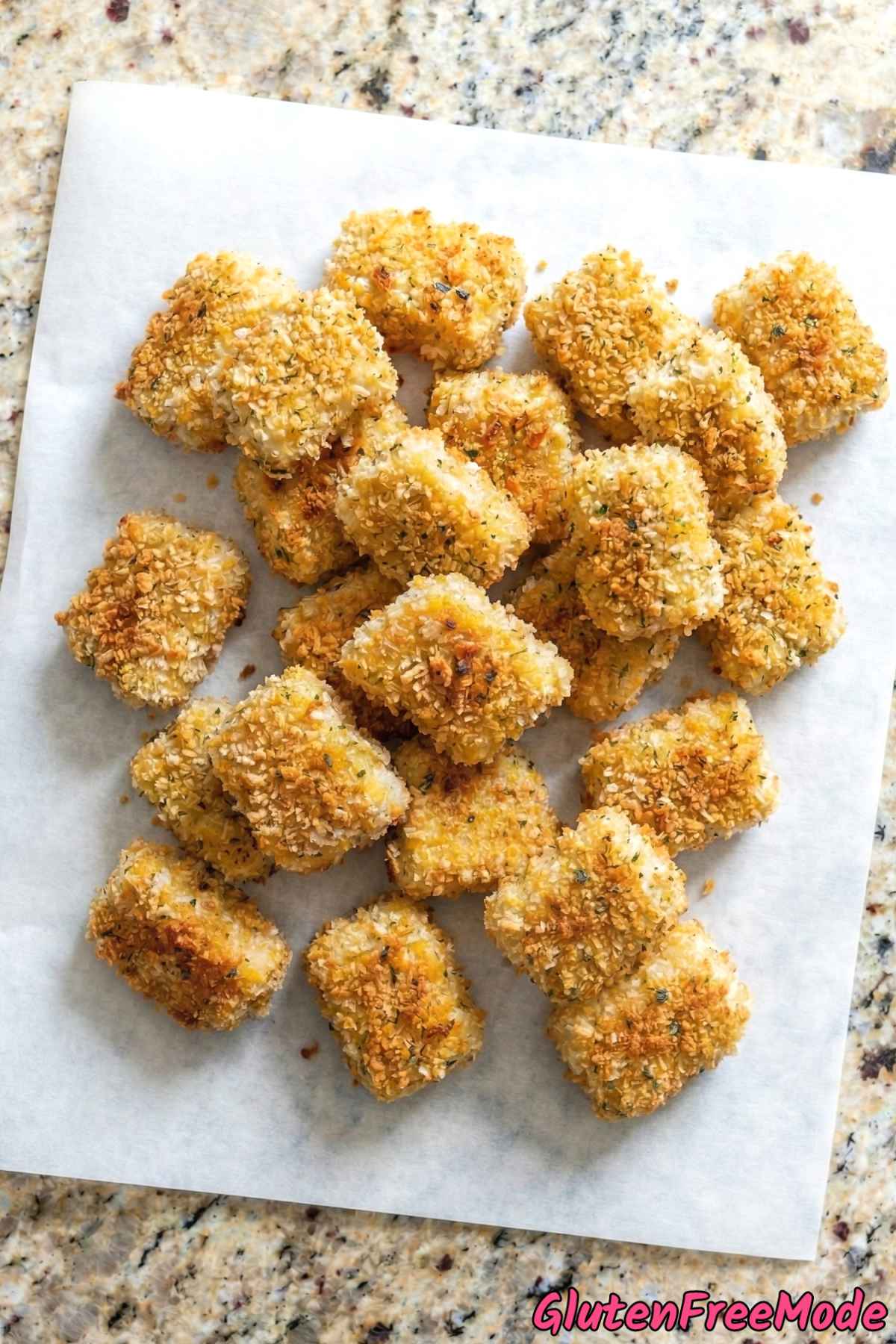 Juicy gluten free baked chicken nuggets