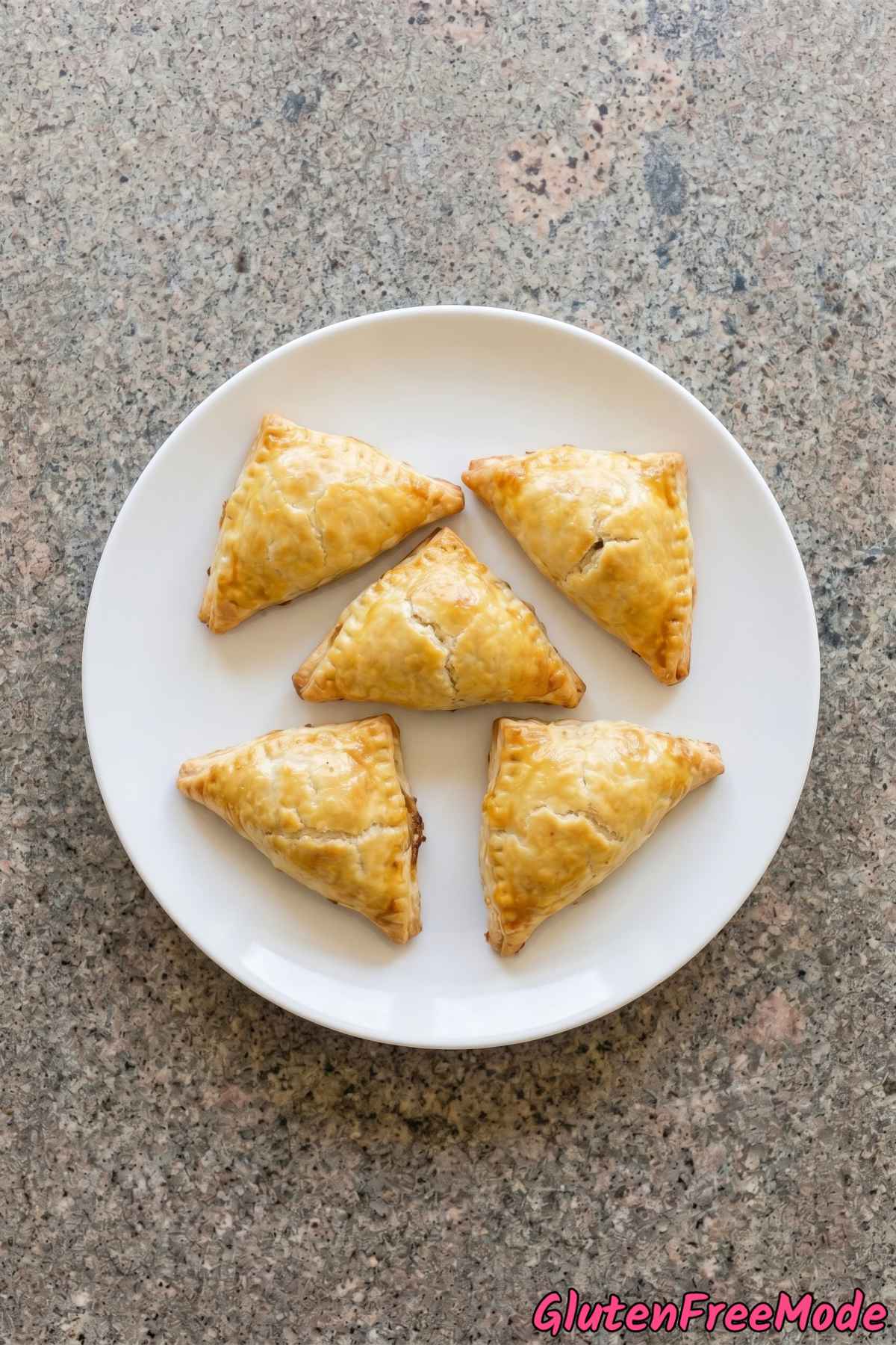 Flaky homemade gluten free baked samosas