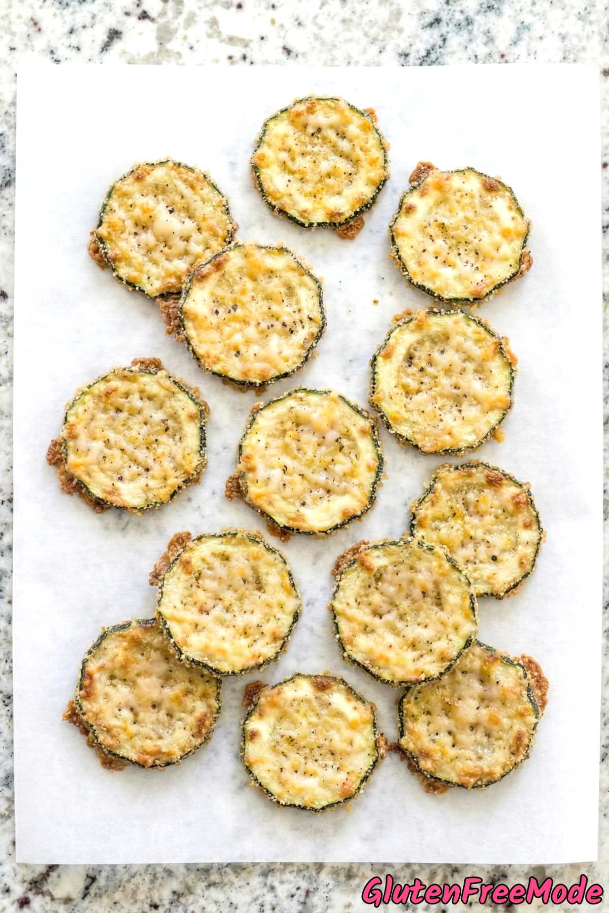 Light and crunchy baked zucchini crisps