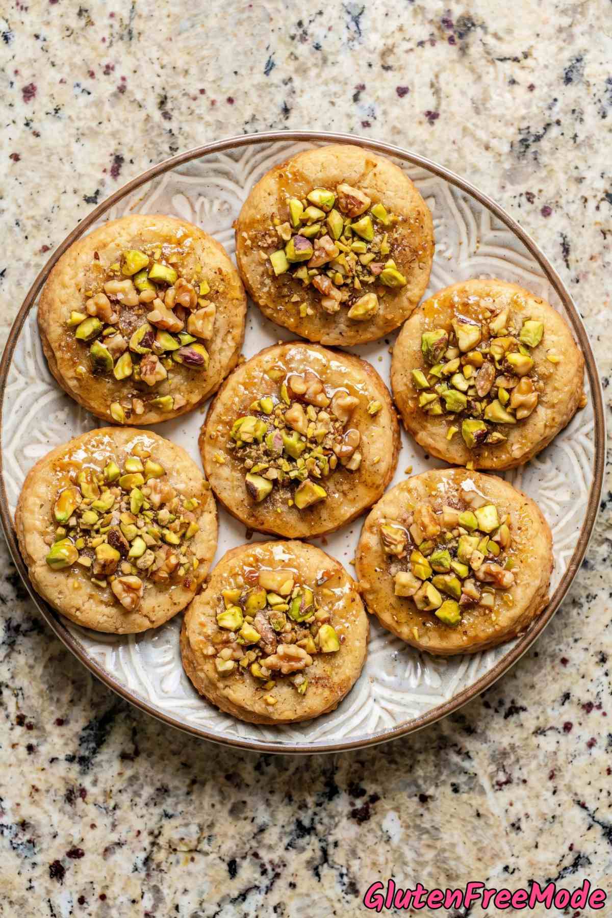 Irresistible gluten free baklava cookies piled