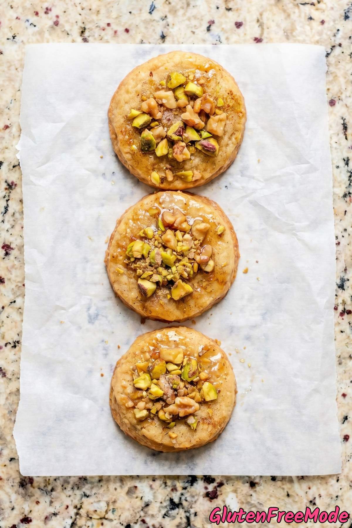Sweet gluten free baklava cookies with honey