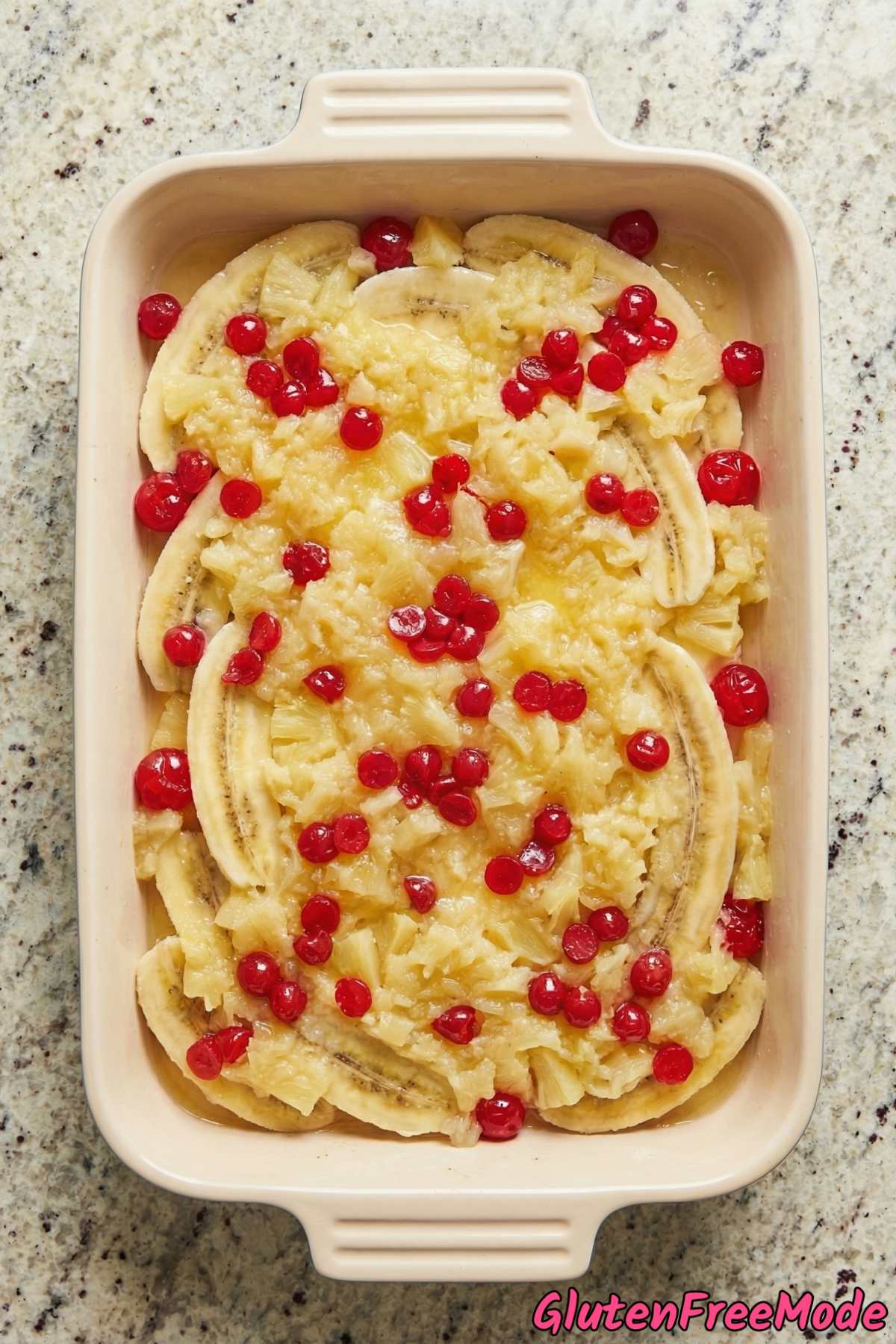 Gluten Free Banana Split Dump Cake Step 3