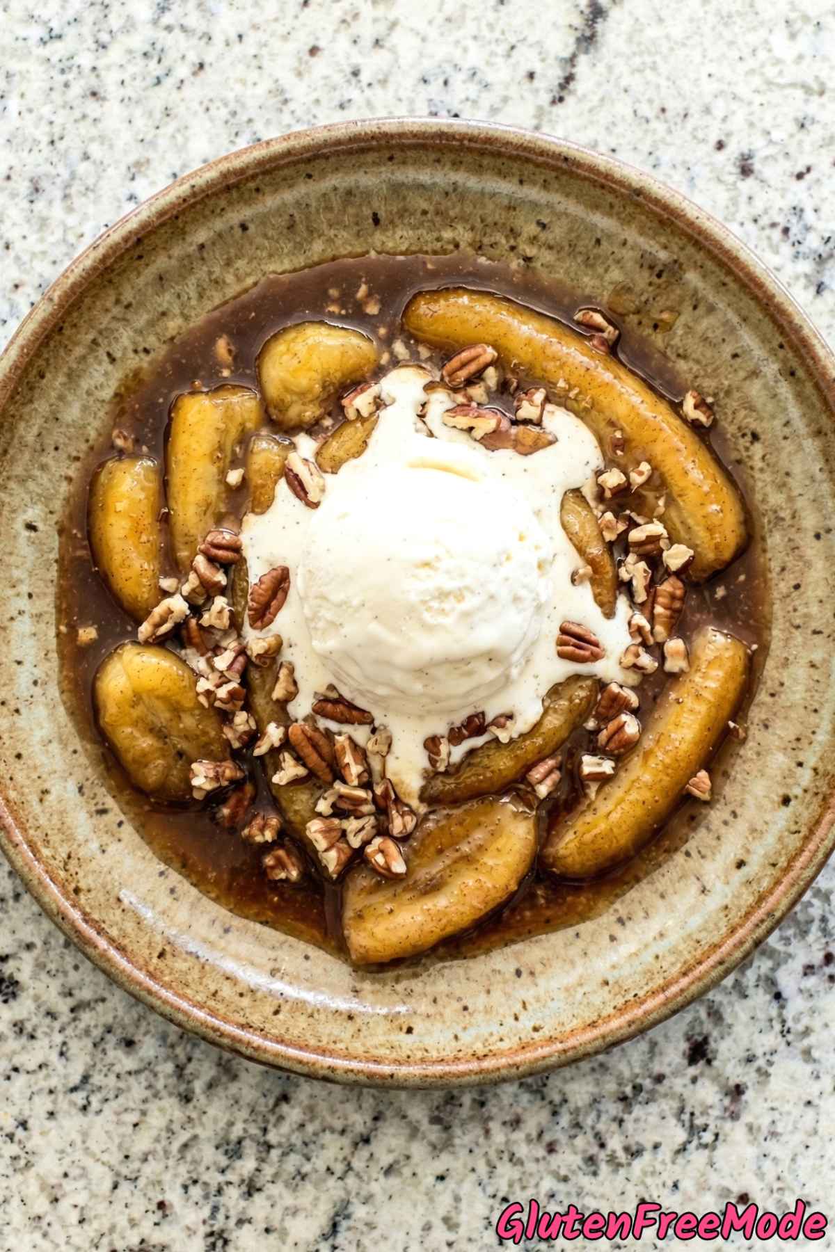 Irresistible gluten free bananas foster skillet