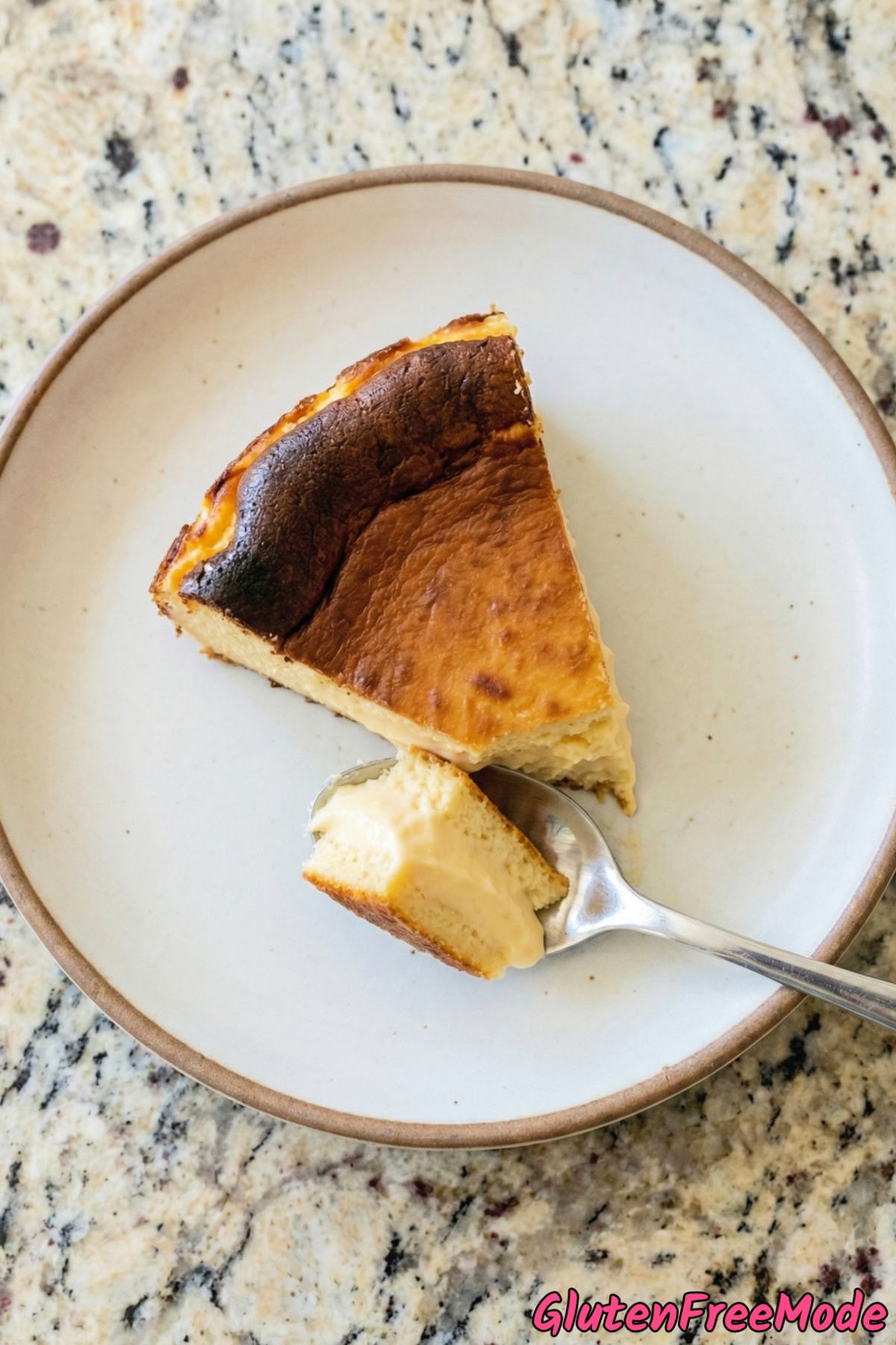 Decadent gluten free Basque burnt cheesecake