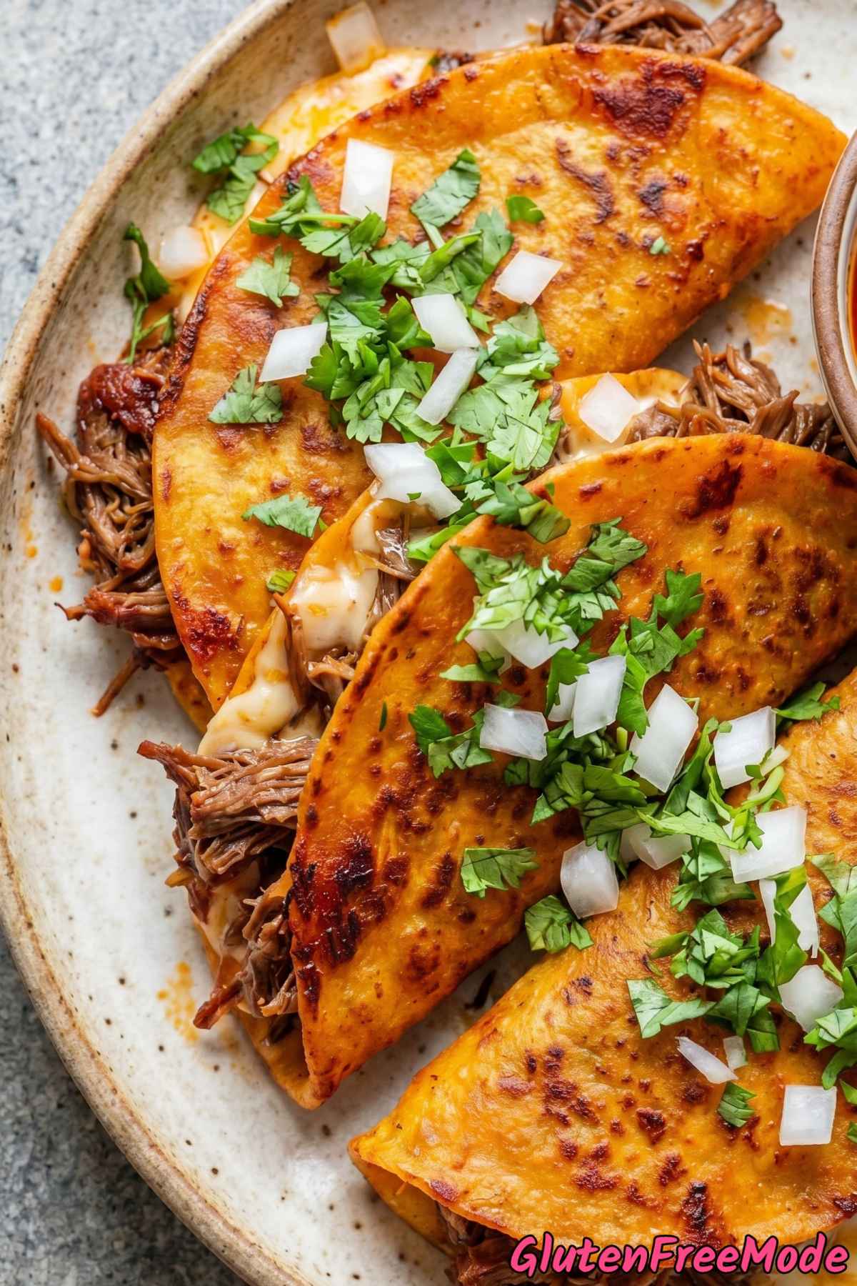 Hearty gluten free beef birria tacos