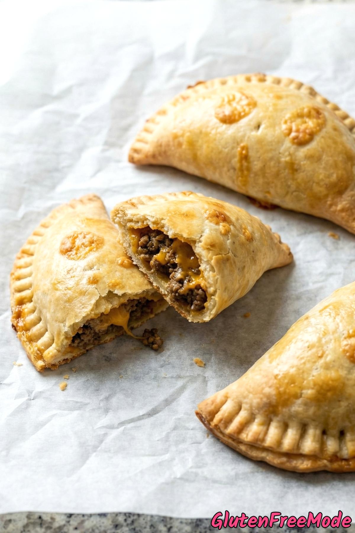 Warm gluten free beef and cheese empanadas