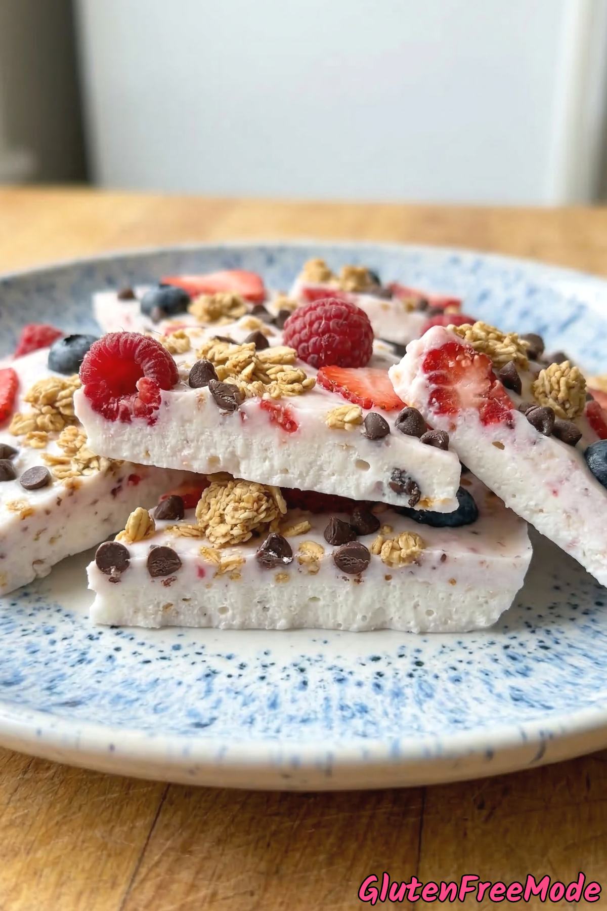 Refreshing gluten free berry yogurt bark bites