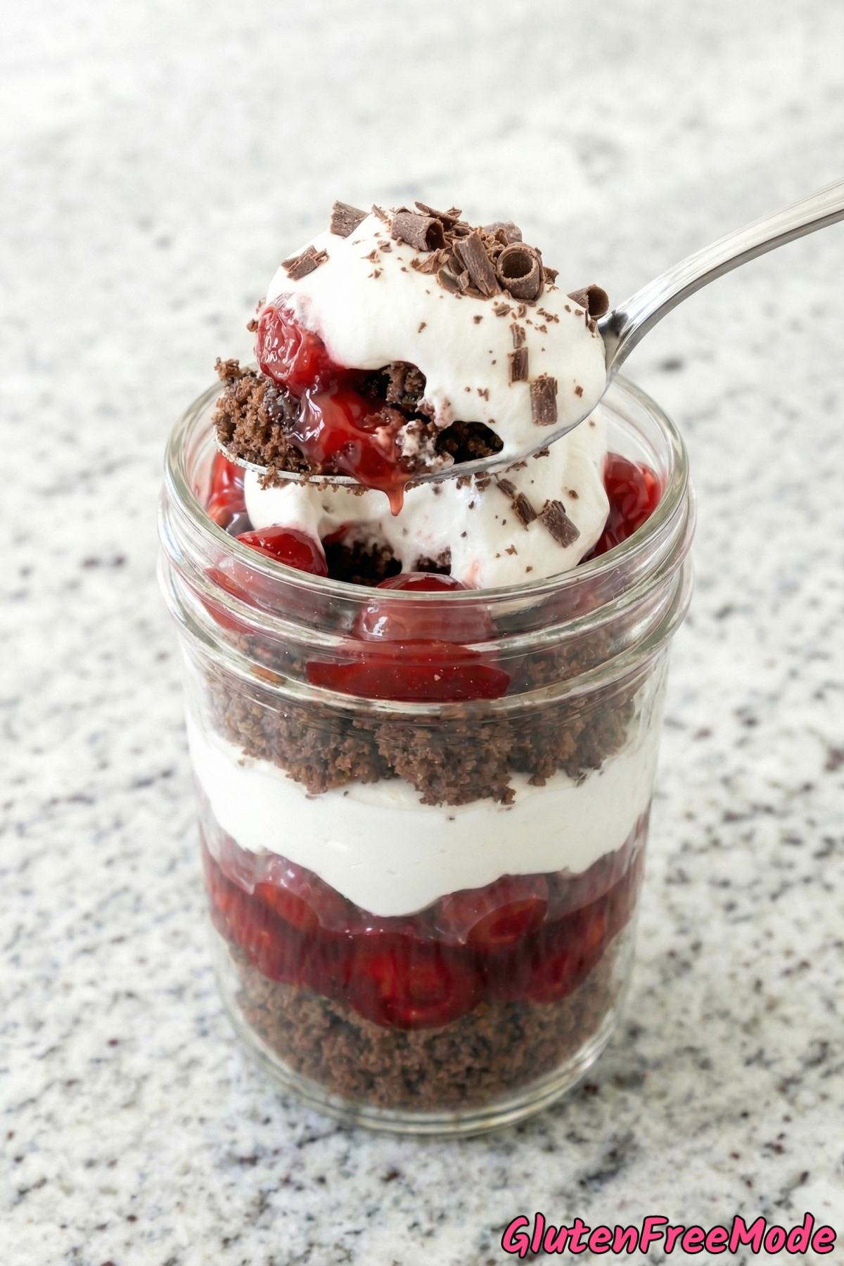 Indulgent gluten free black forest trifles