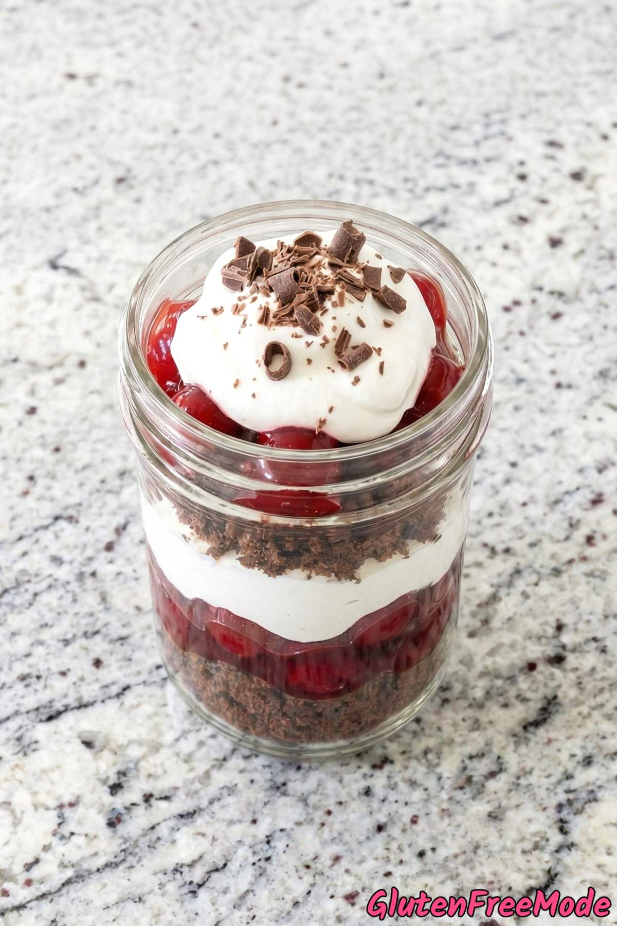 Creamy gluten free black forest trifles
