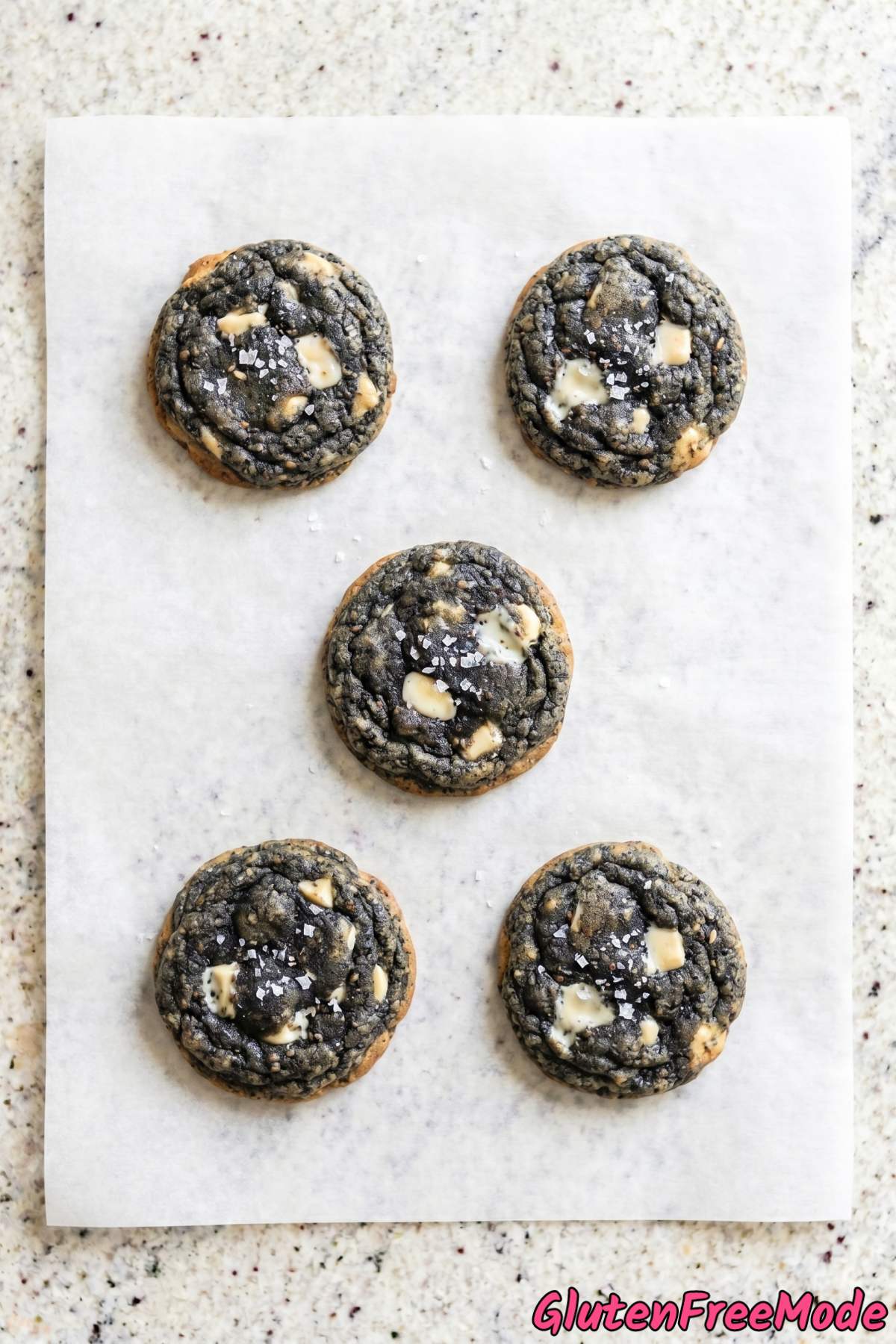 Decadent black sesame chocolate cookies