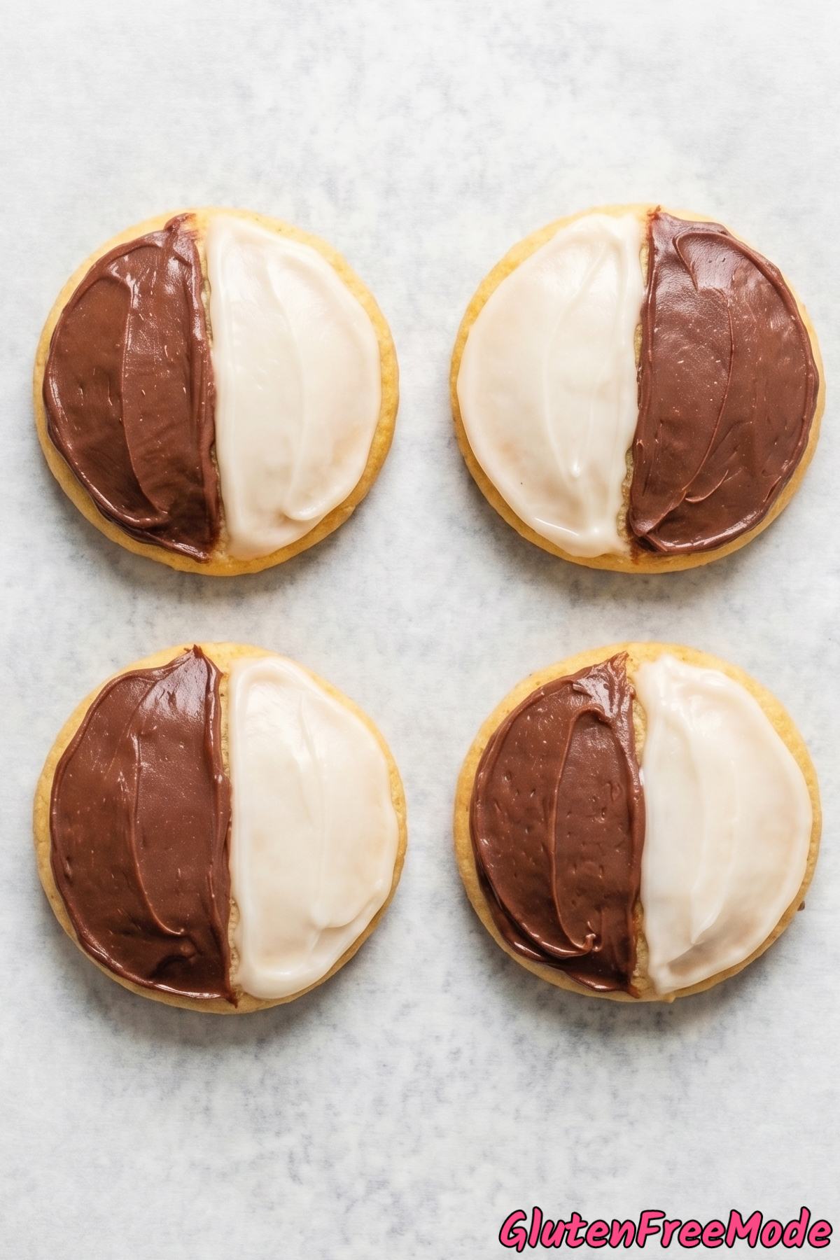 Tender gluten free black & white cookies