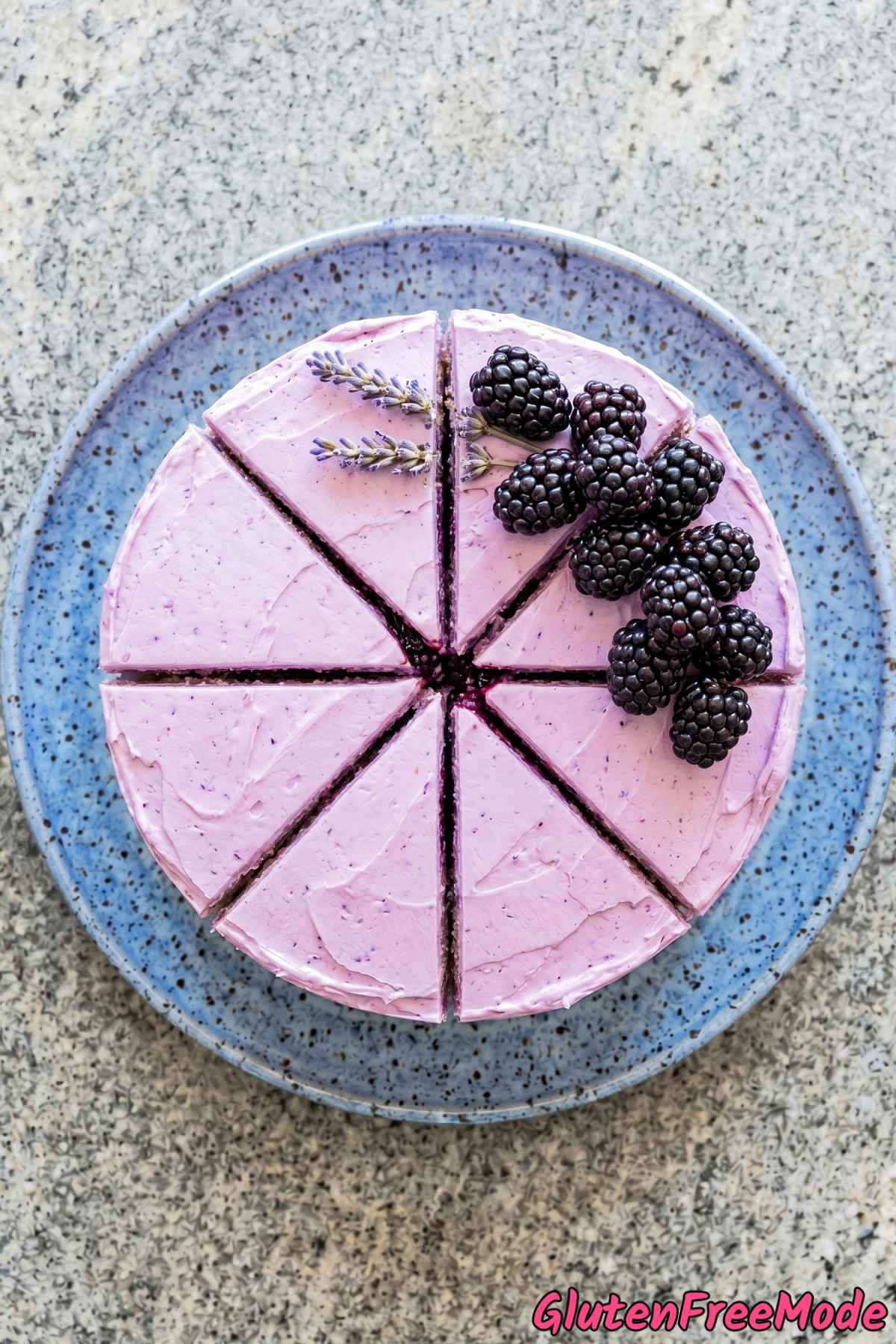 Floral gluten free blackberry lavender cake