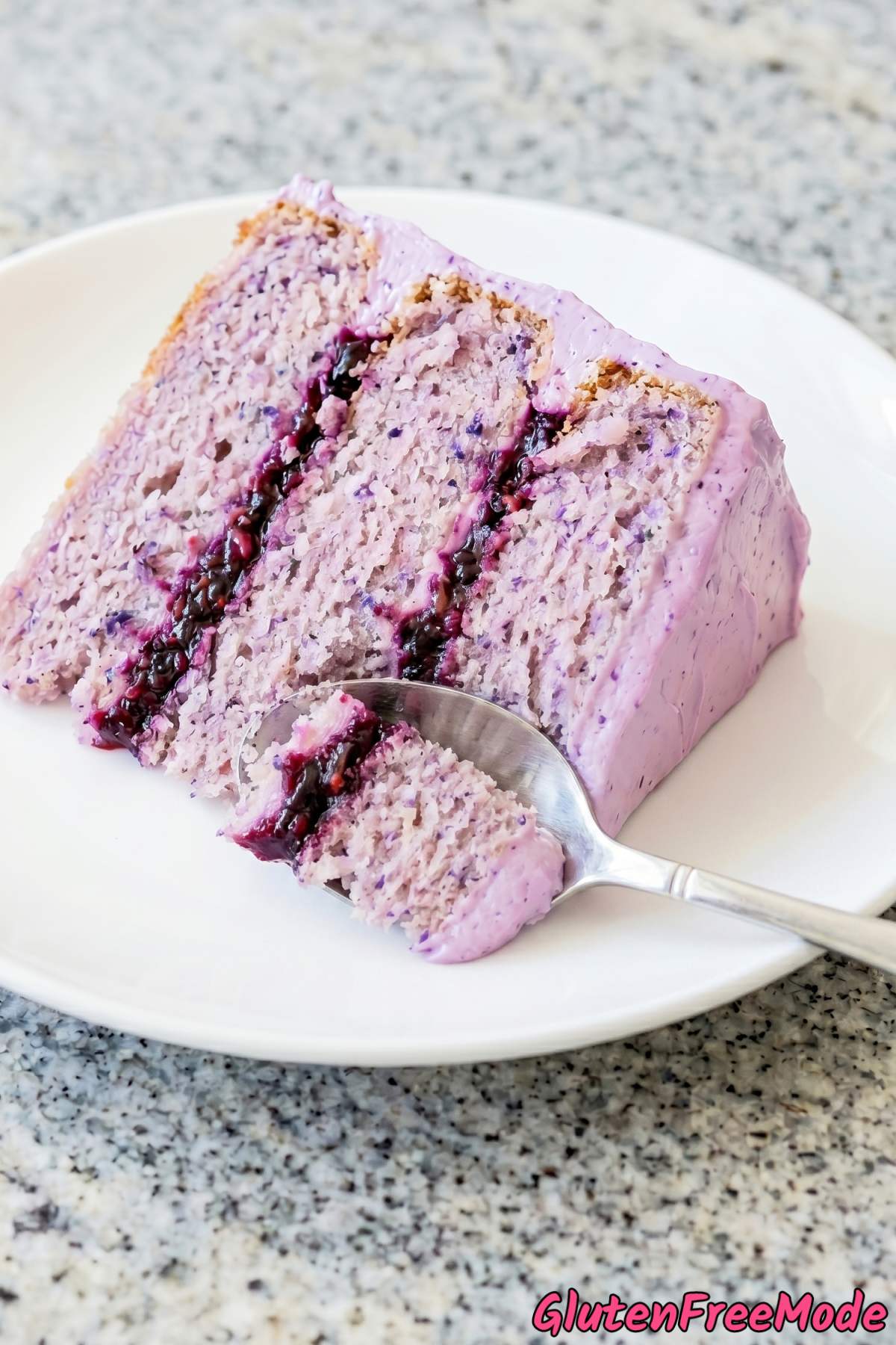 Beautiful gluten free blackberry layer cake