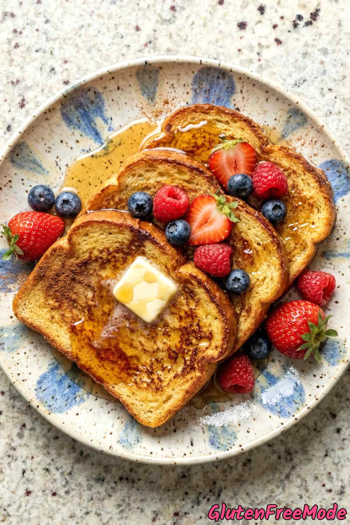 Tender gluten free brioche French toast stack