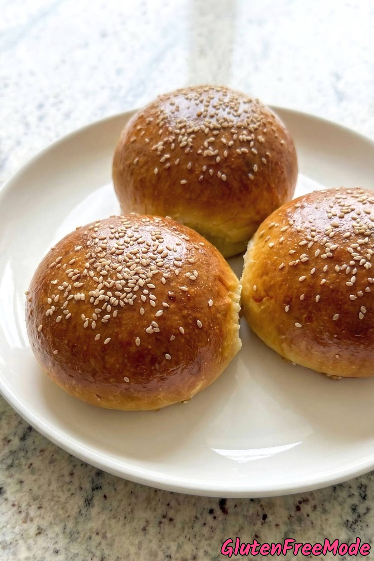 Buttery gluten free brioche style burger buns