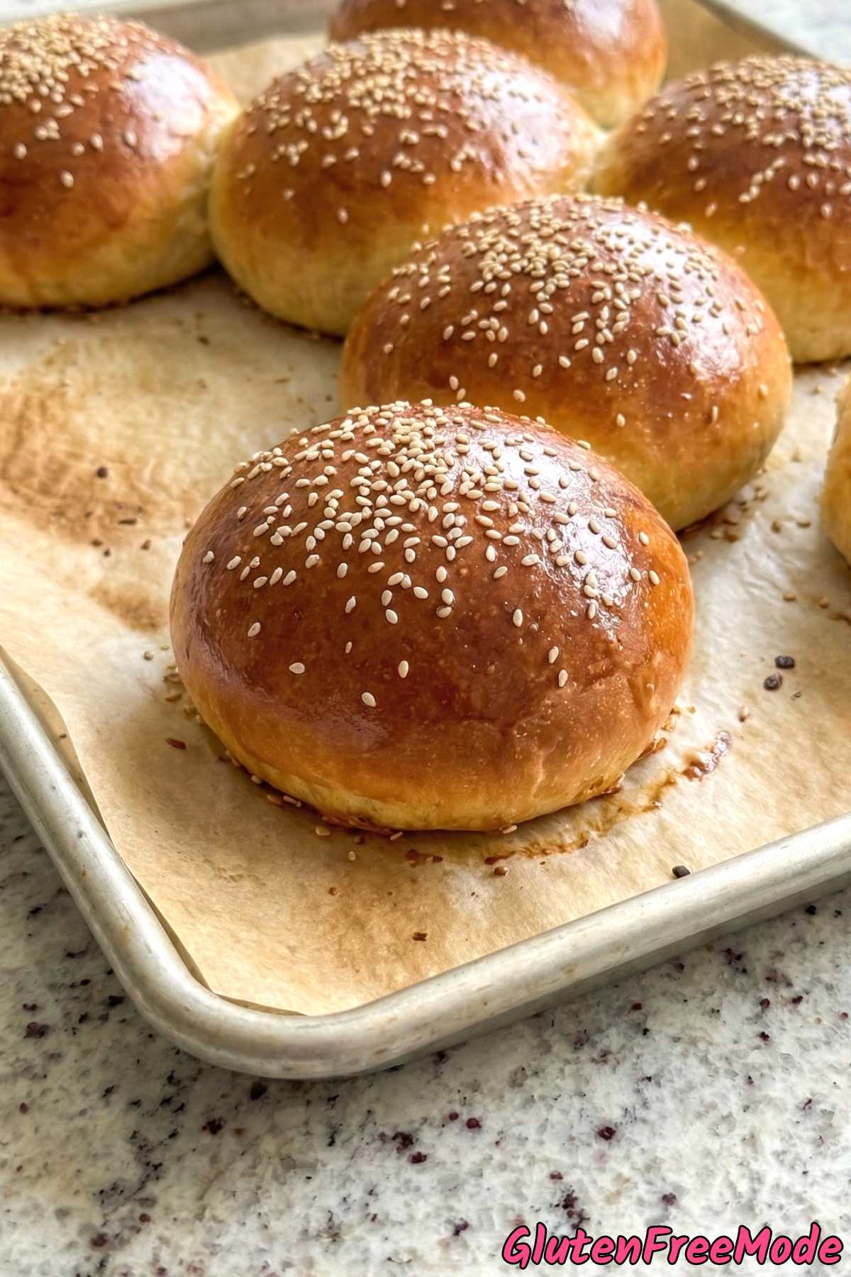 Warm gluten free brioche burger buns