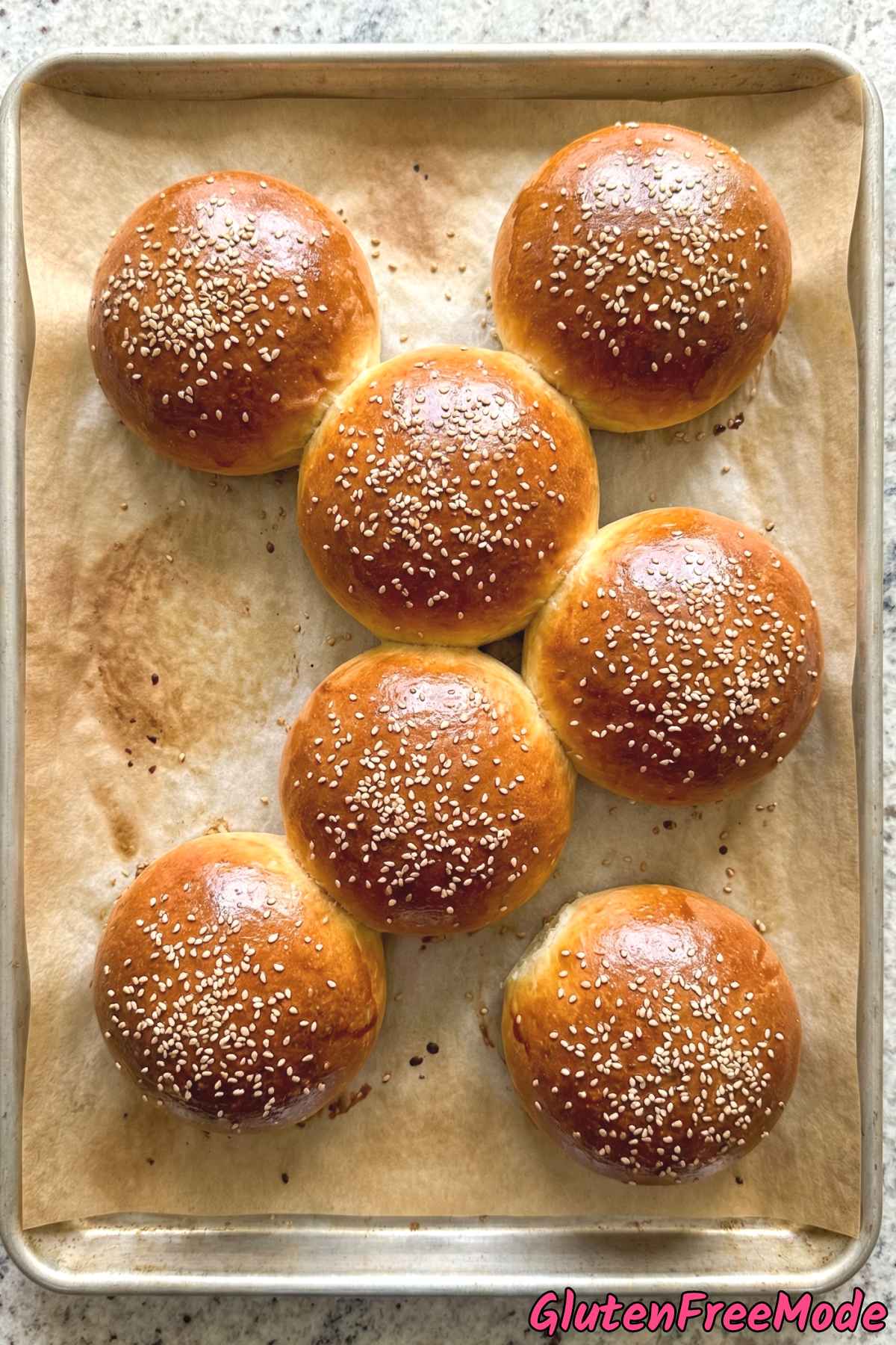 Fresh gluten free brioche style buns