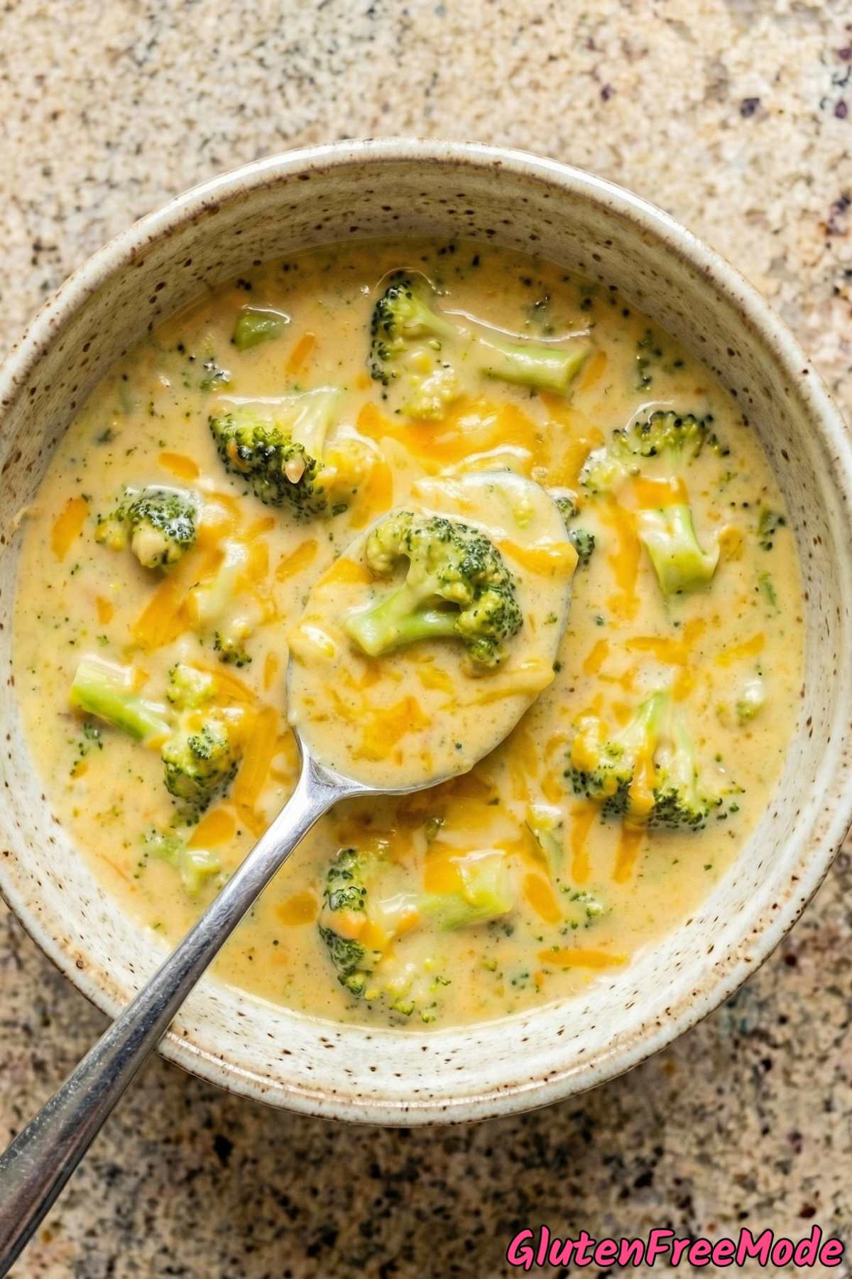 Savory gluten free broccoli cheddar soup