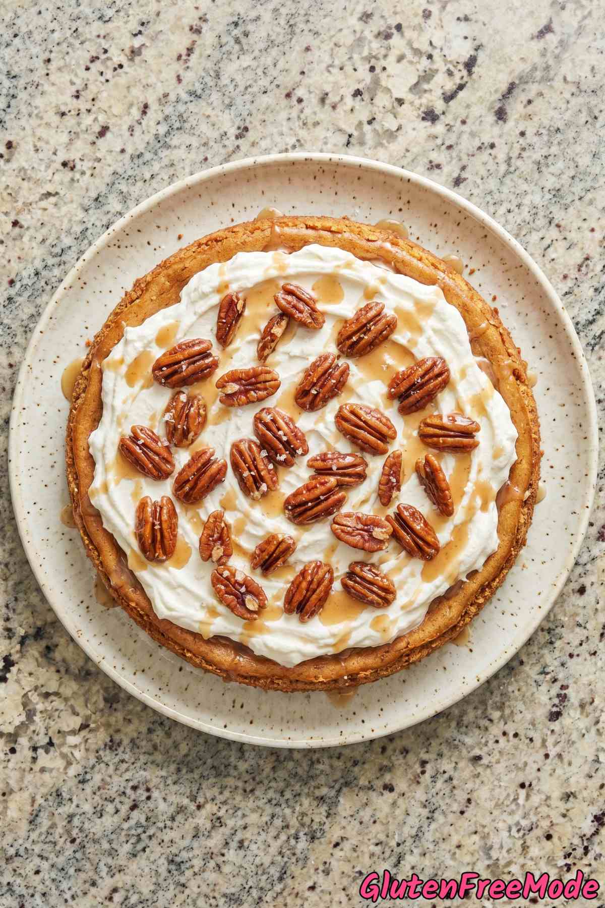 Luscious gluten free pecan brown butter cheesecake