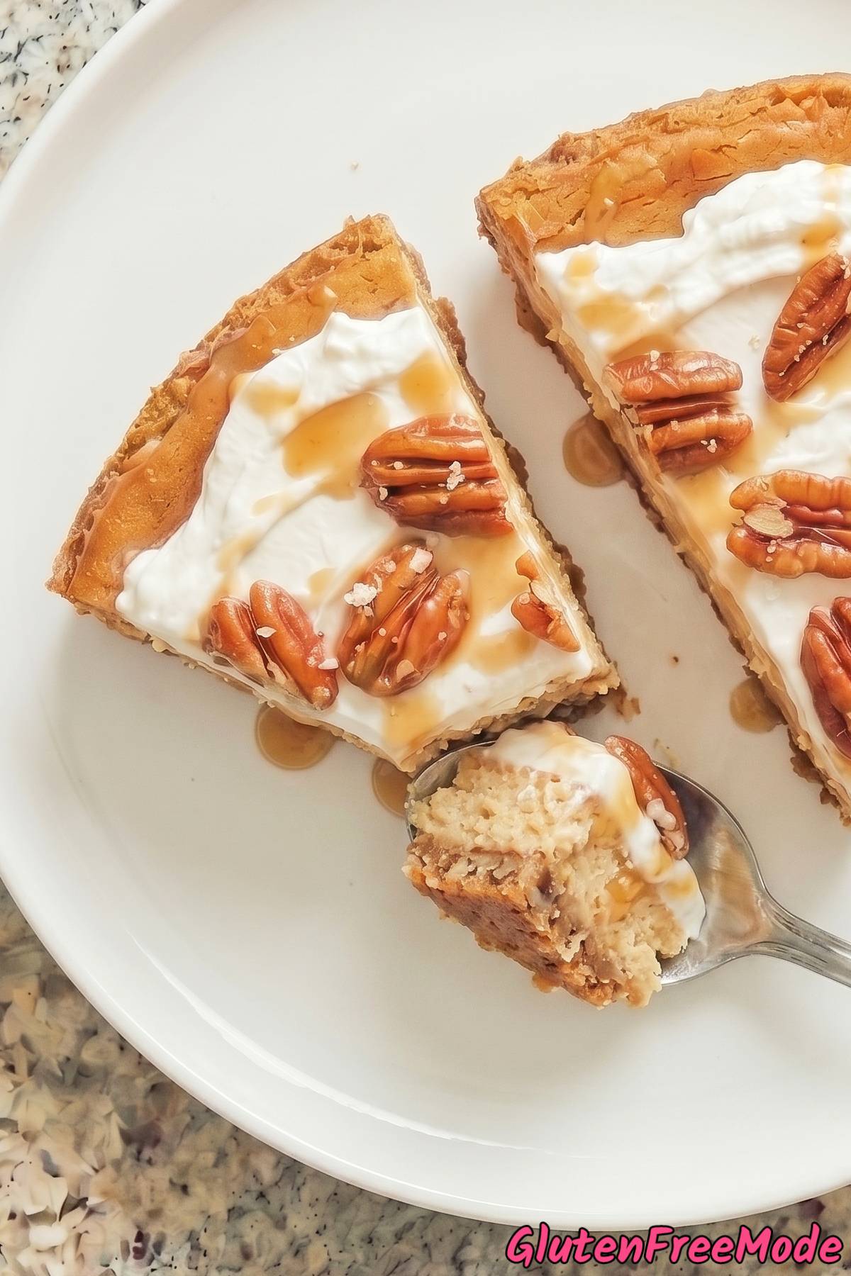 Velvety gluten free brown butter pecan cheesecake