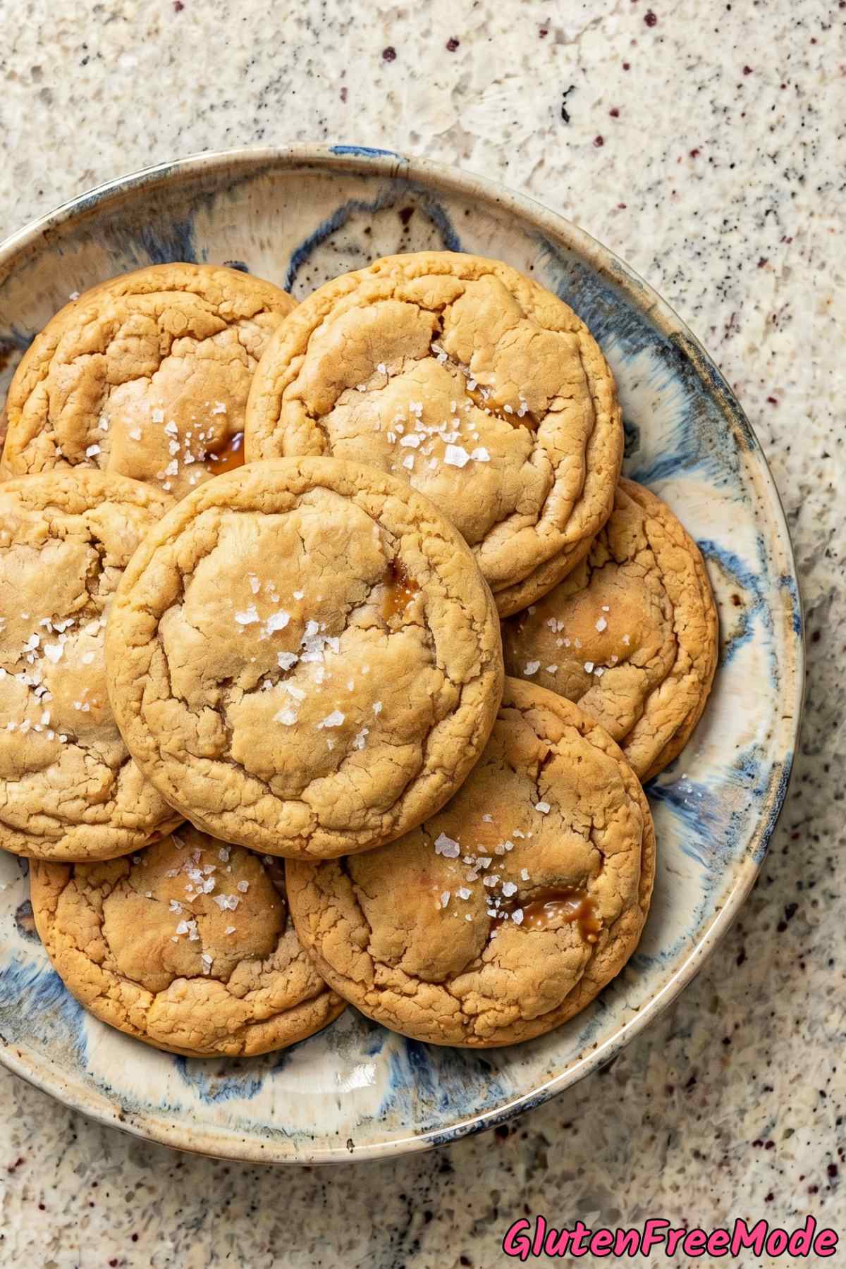 Warm brown butter salted caramel cookies
