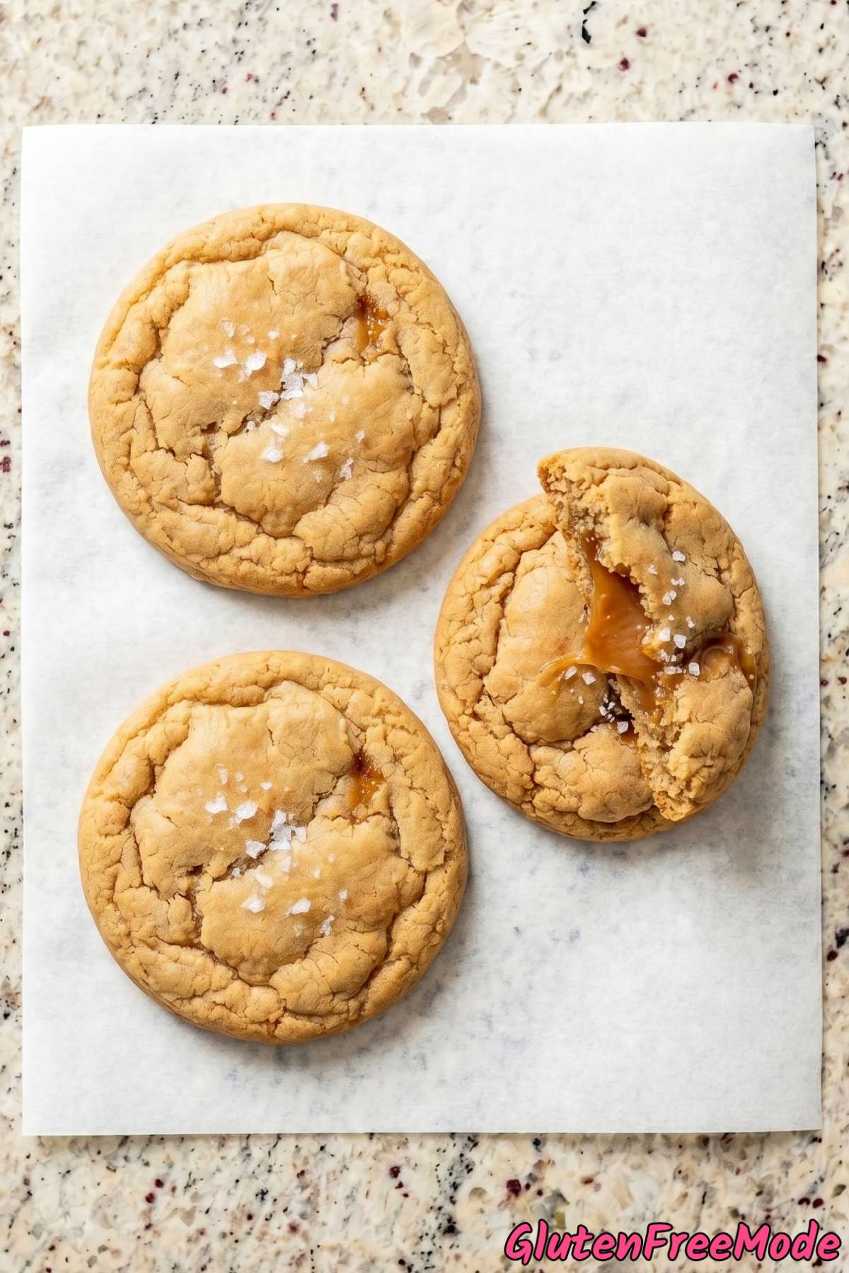 Rich gluten free salted caramel cookies