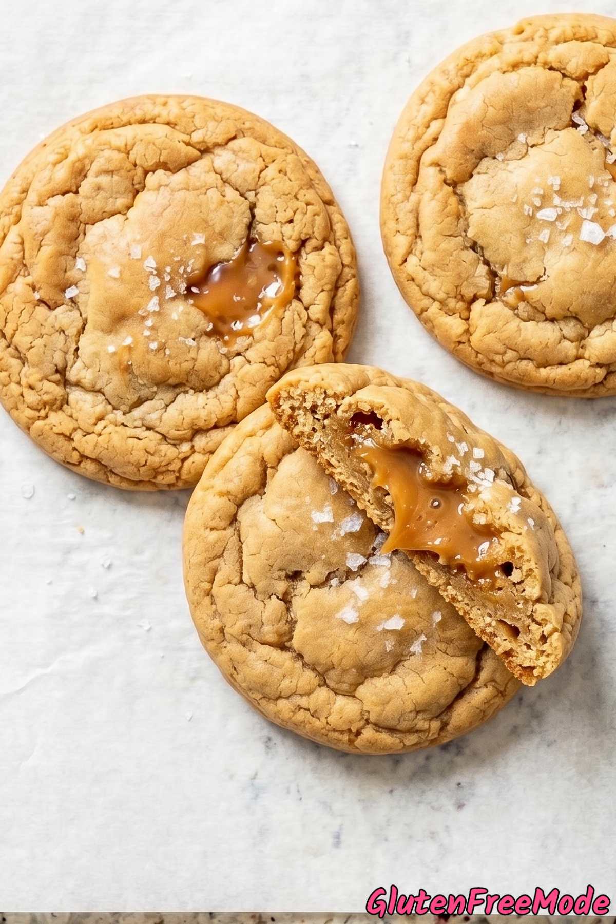 Tender brown butter salted caramel cookies