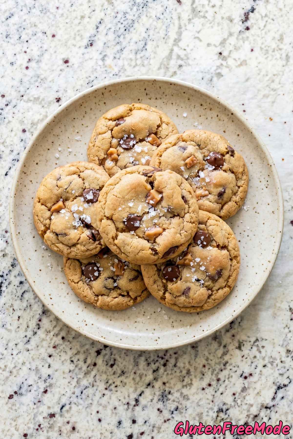 Warm gluten free browned butter toffee cookies