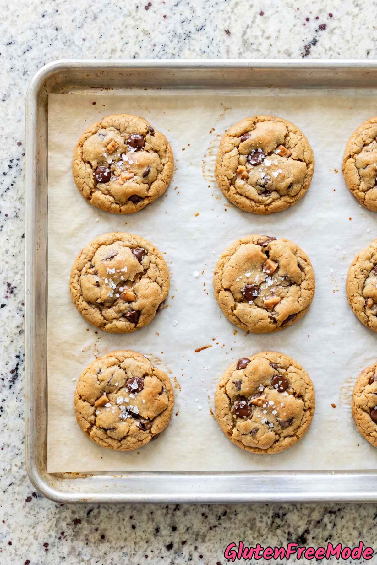 Crispy gluten free browned butter toffee cookies