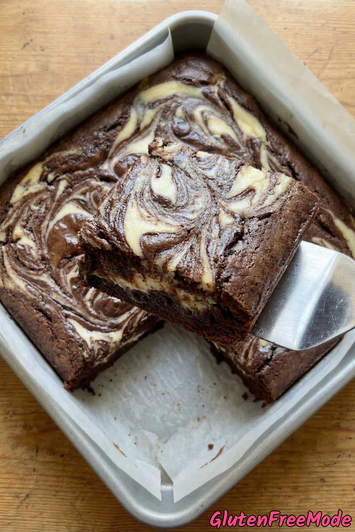 Luscious gluten free brownie cheesecake swirl