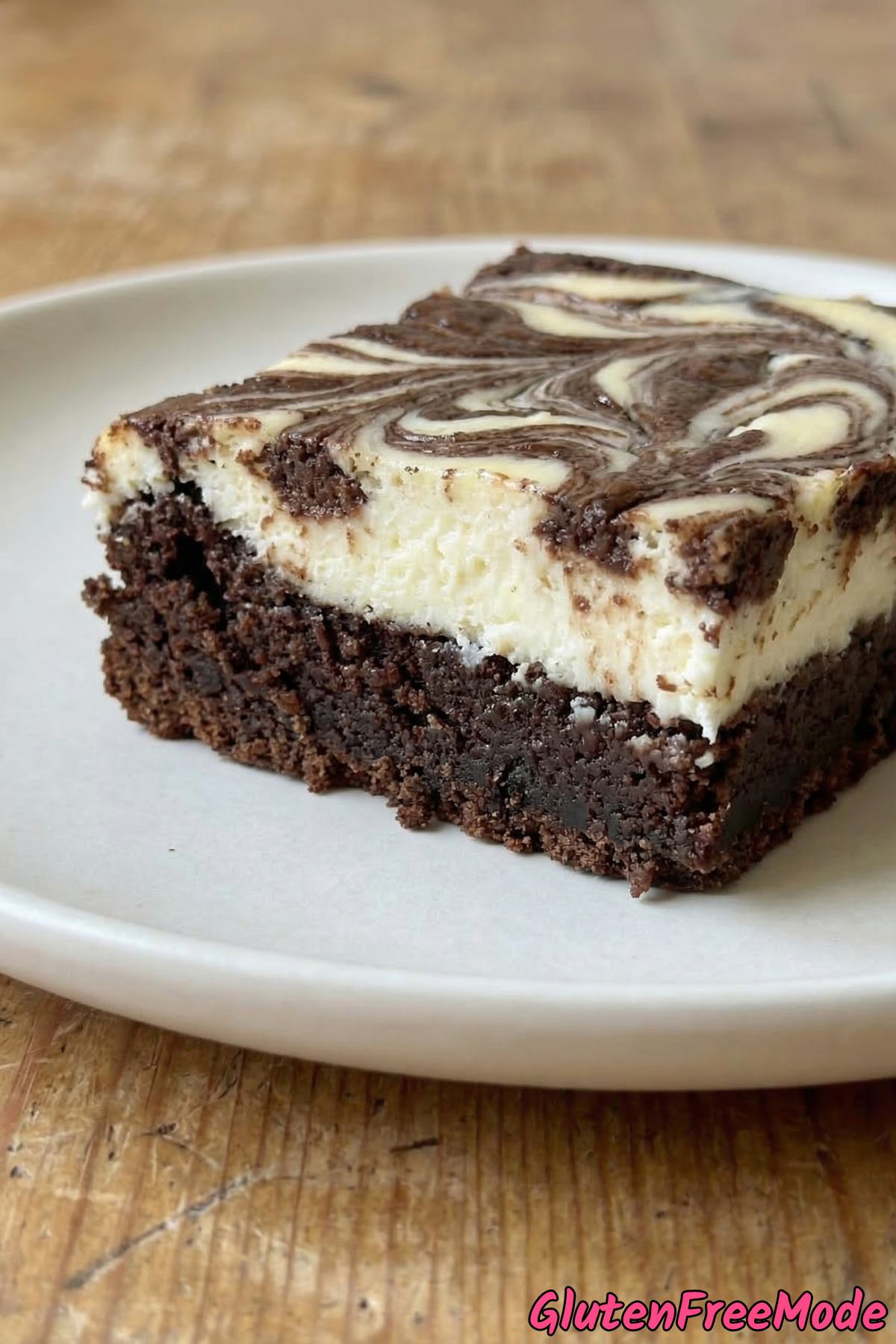 Fudgy gluten free brownie cheesecake swirl