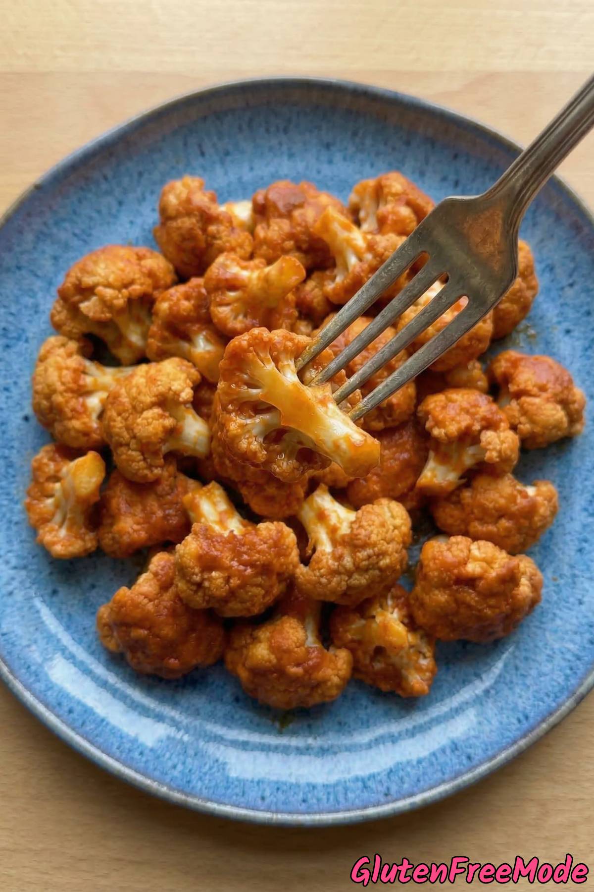 Golden gluten free buffalo cauliflower bites
