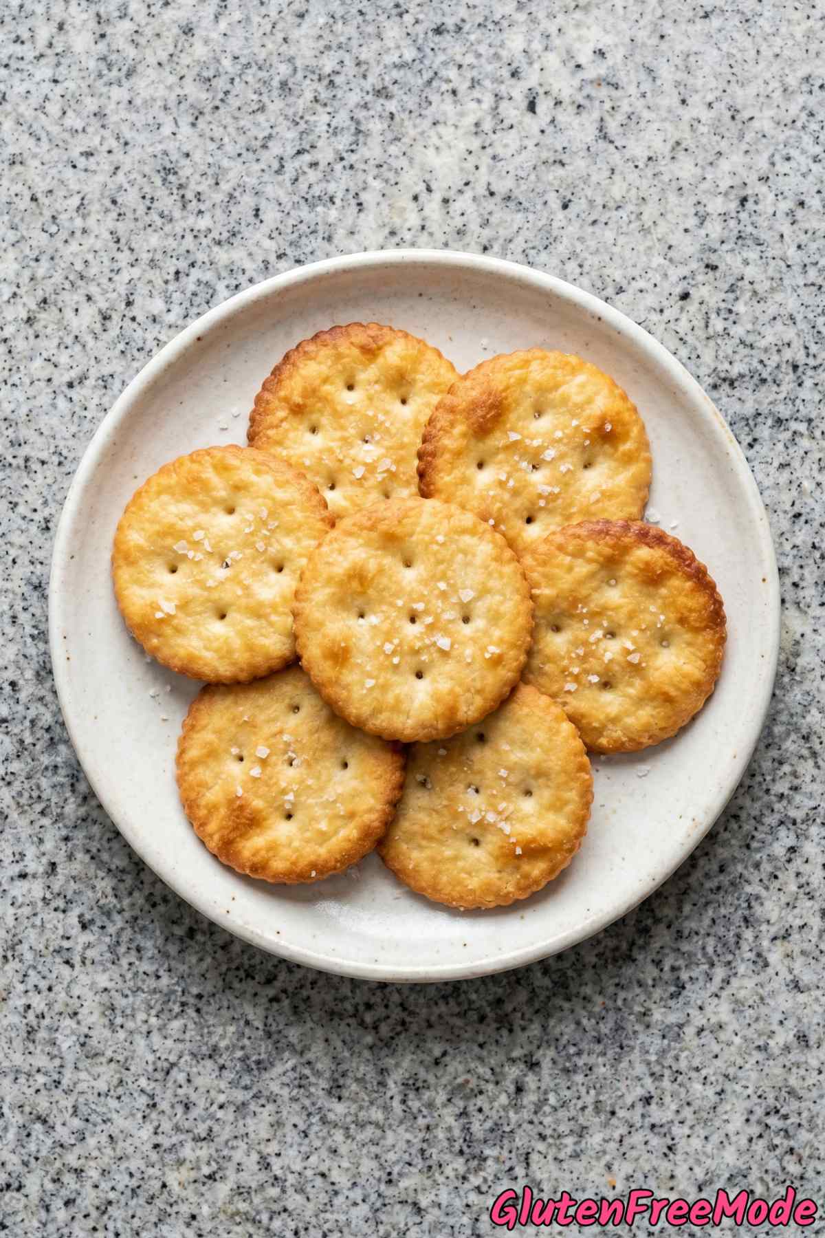 Flaky golden gluten free crackers