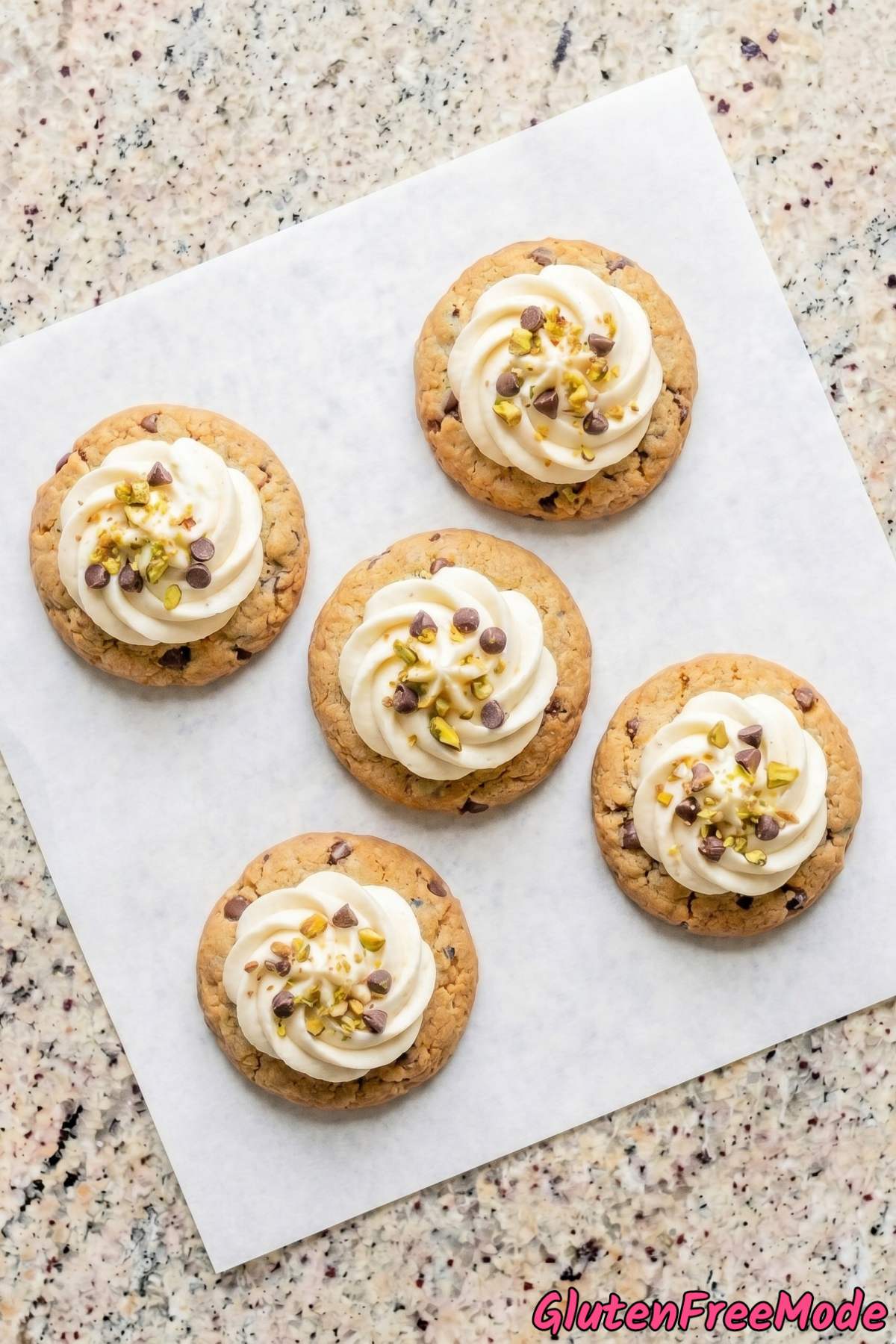 Creamy gluten free cannoli cookies stacked