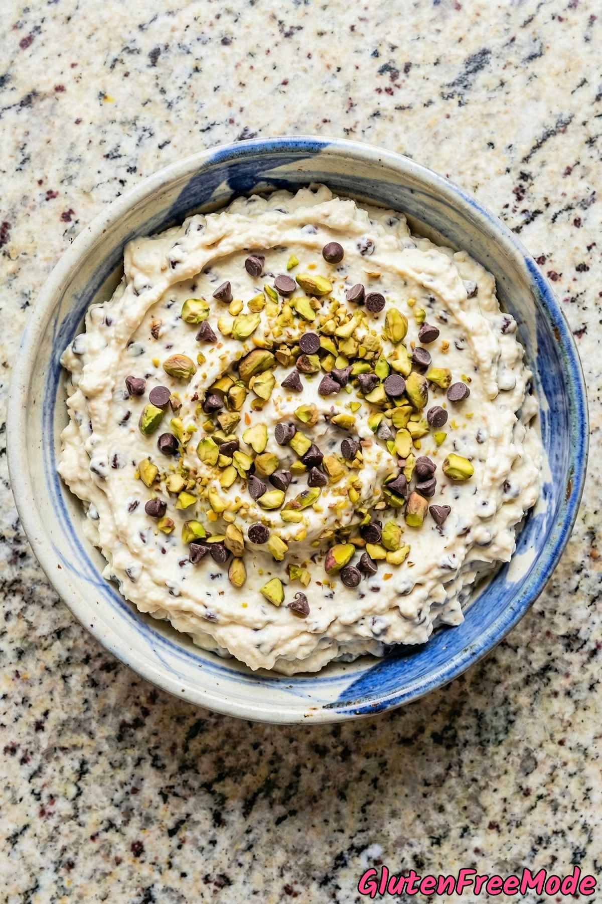 Homemade gluten free cannoli dip dessert