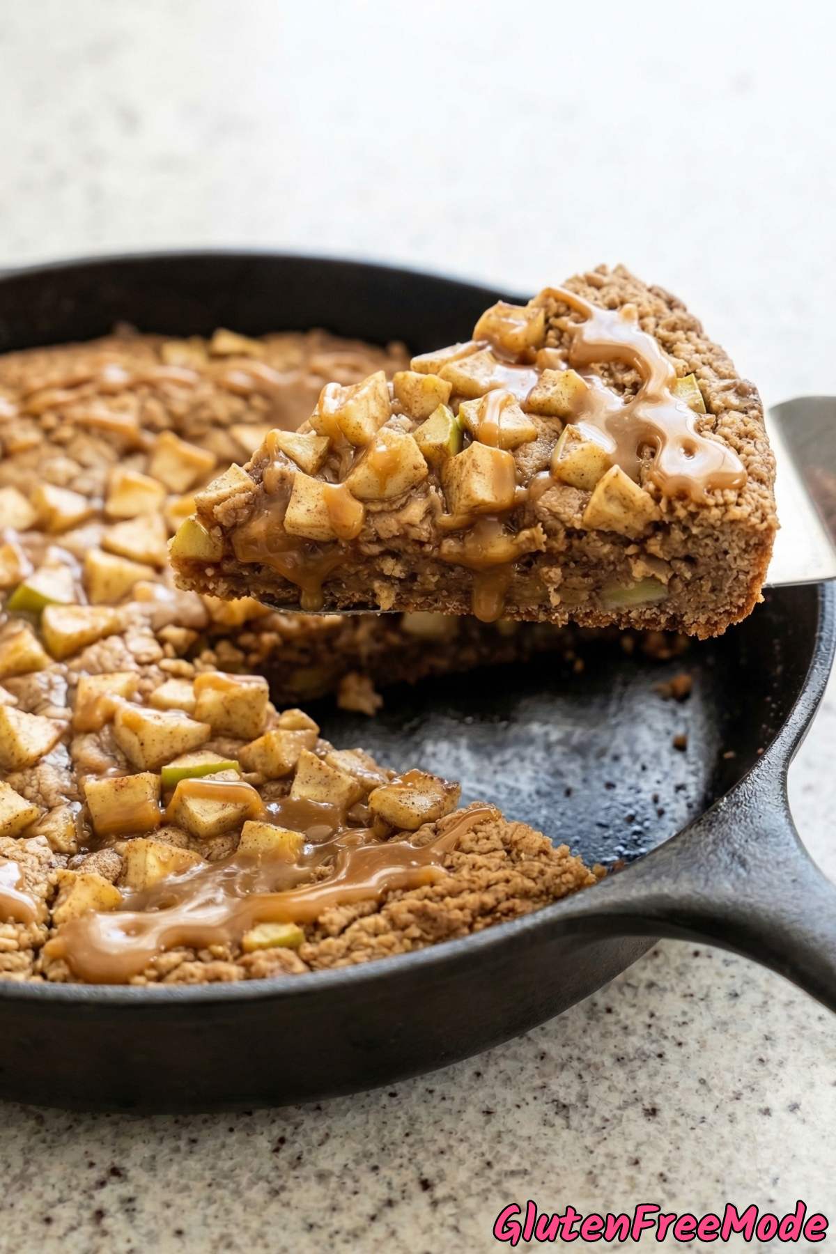 Irresistible caramel apple skillet cookie GF