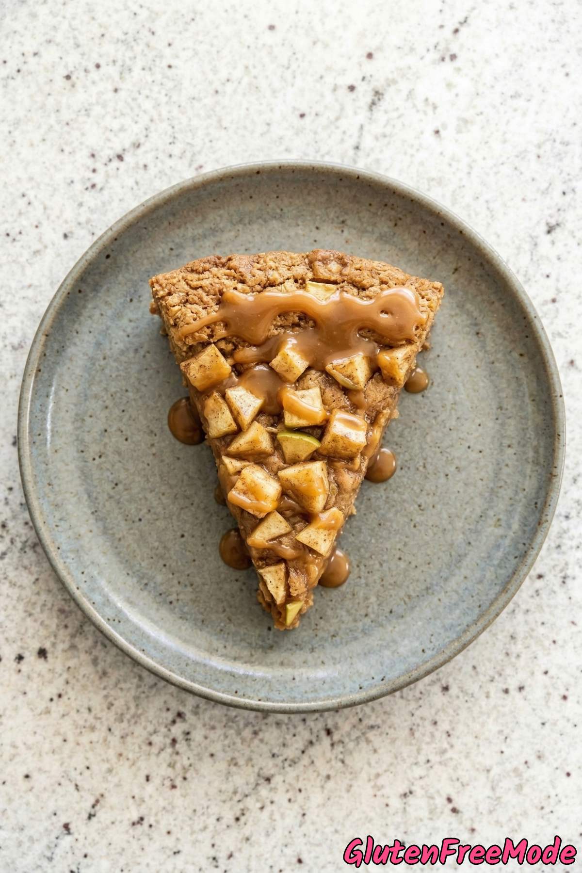 Rustic gluten free caramel apple skillet cookie