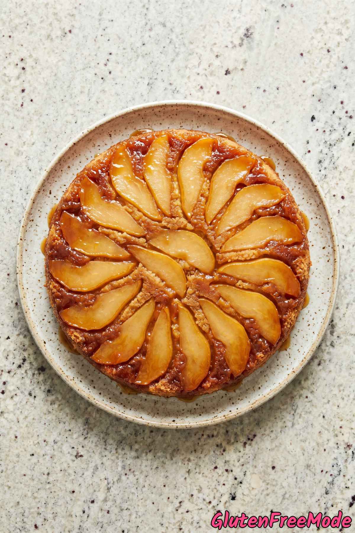 Decadent gluten free caramel pear cake