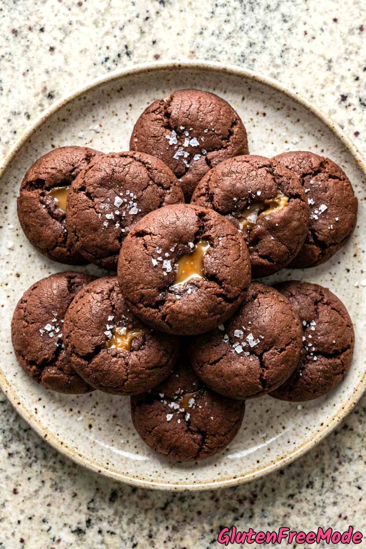 Gluten free caramel stuffed chocolate cookie bites