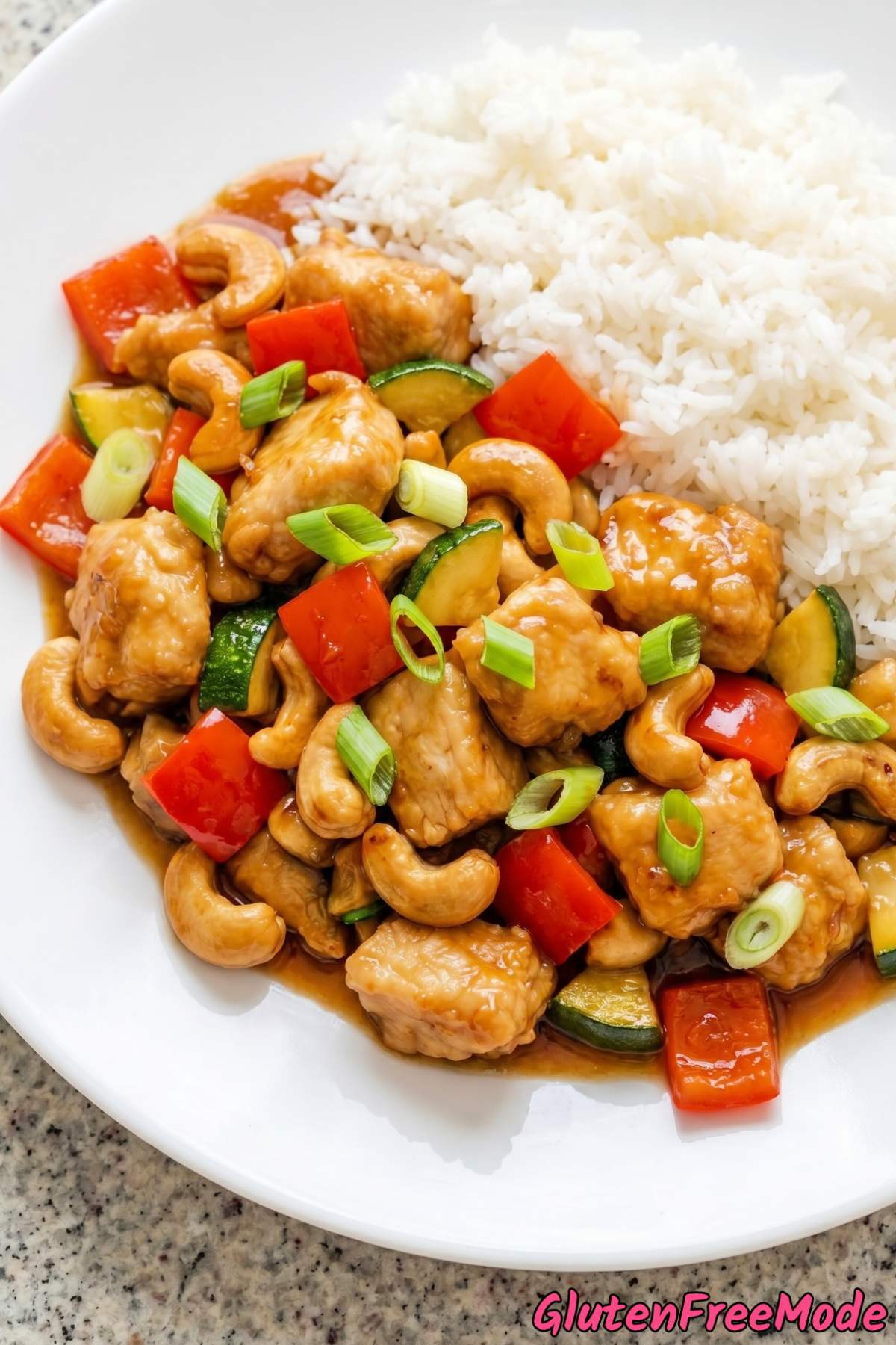 Golden gluten free cashew chicken stir fry