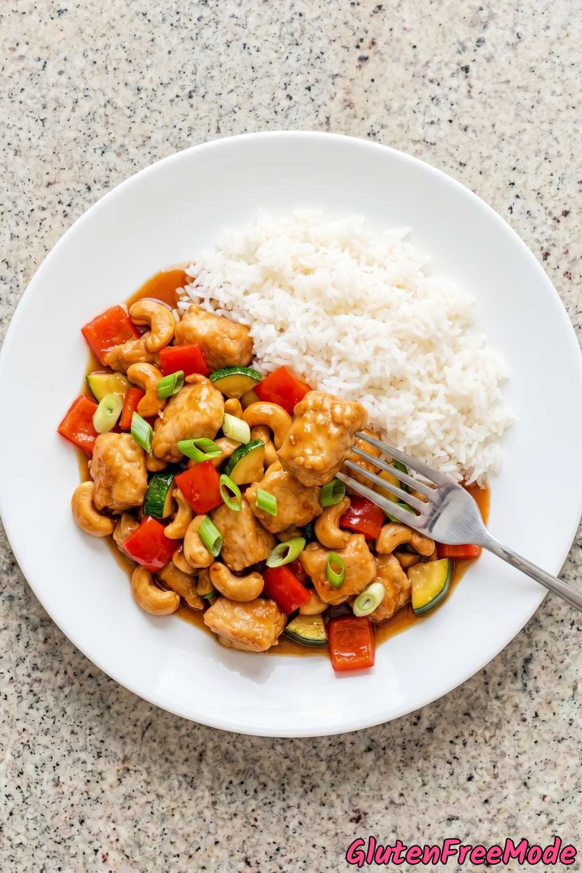 Hearty gluten free cashew chicken dinner